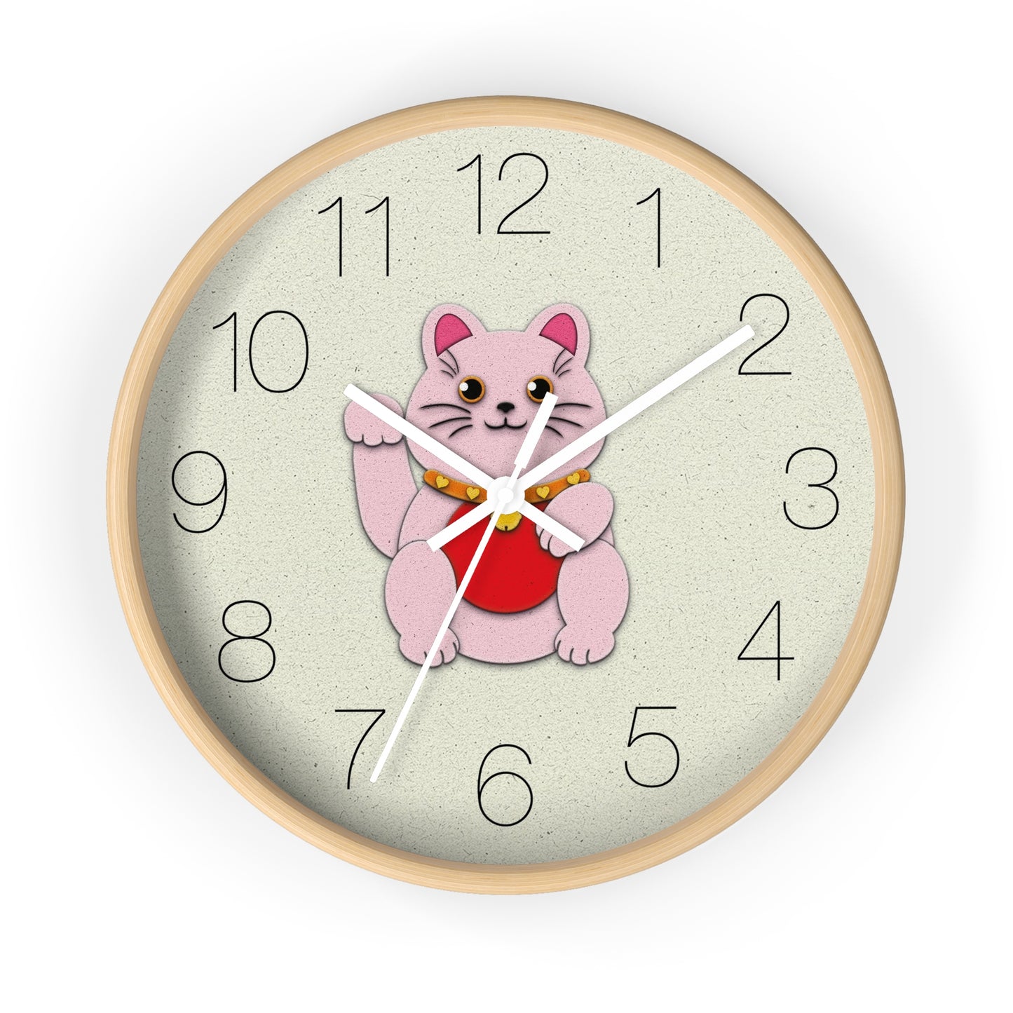 Pink Maneki-Neko Spreading Love and Romance Wall Clock - vrmediadecor.vrmedia.com.au