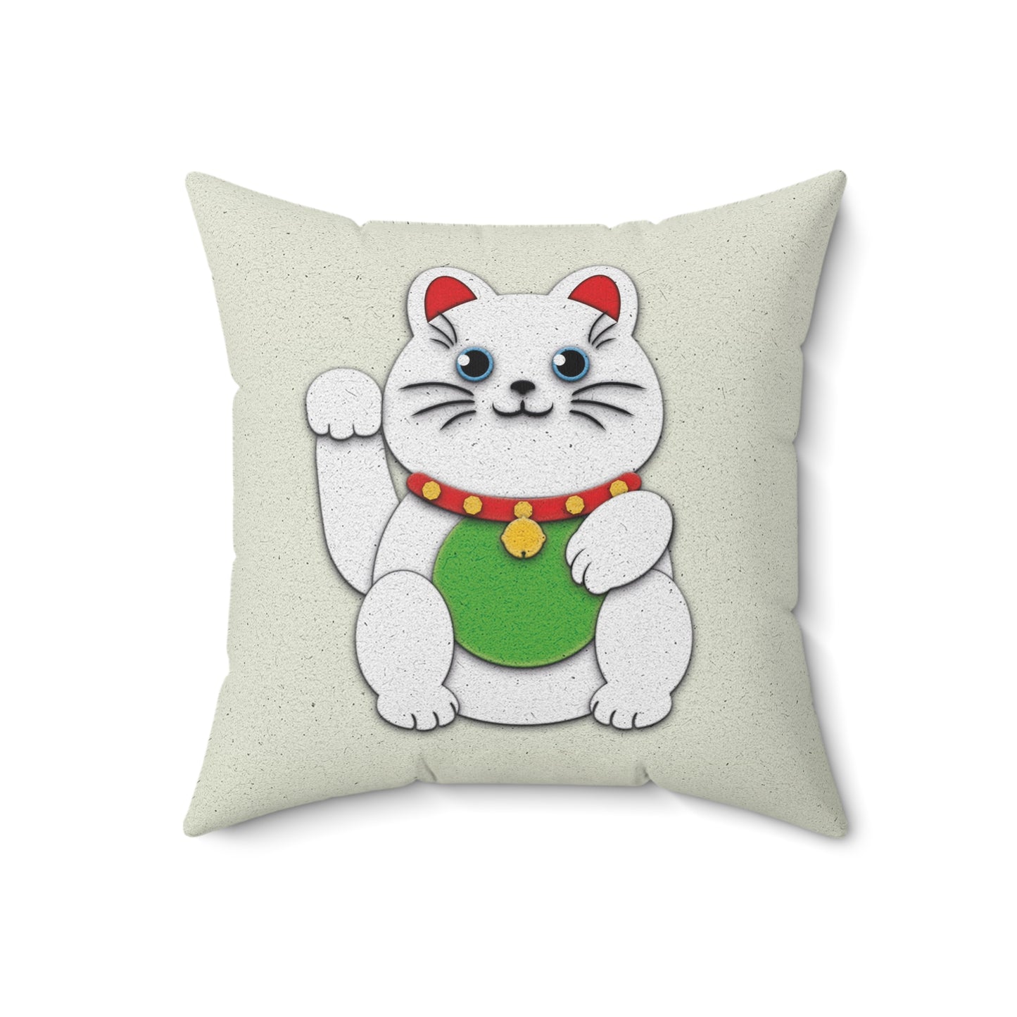 White Maneki-Neko - Throw Pillow - vrmediadecor.vrmedia.com.au