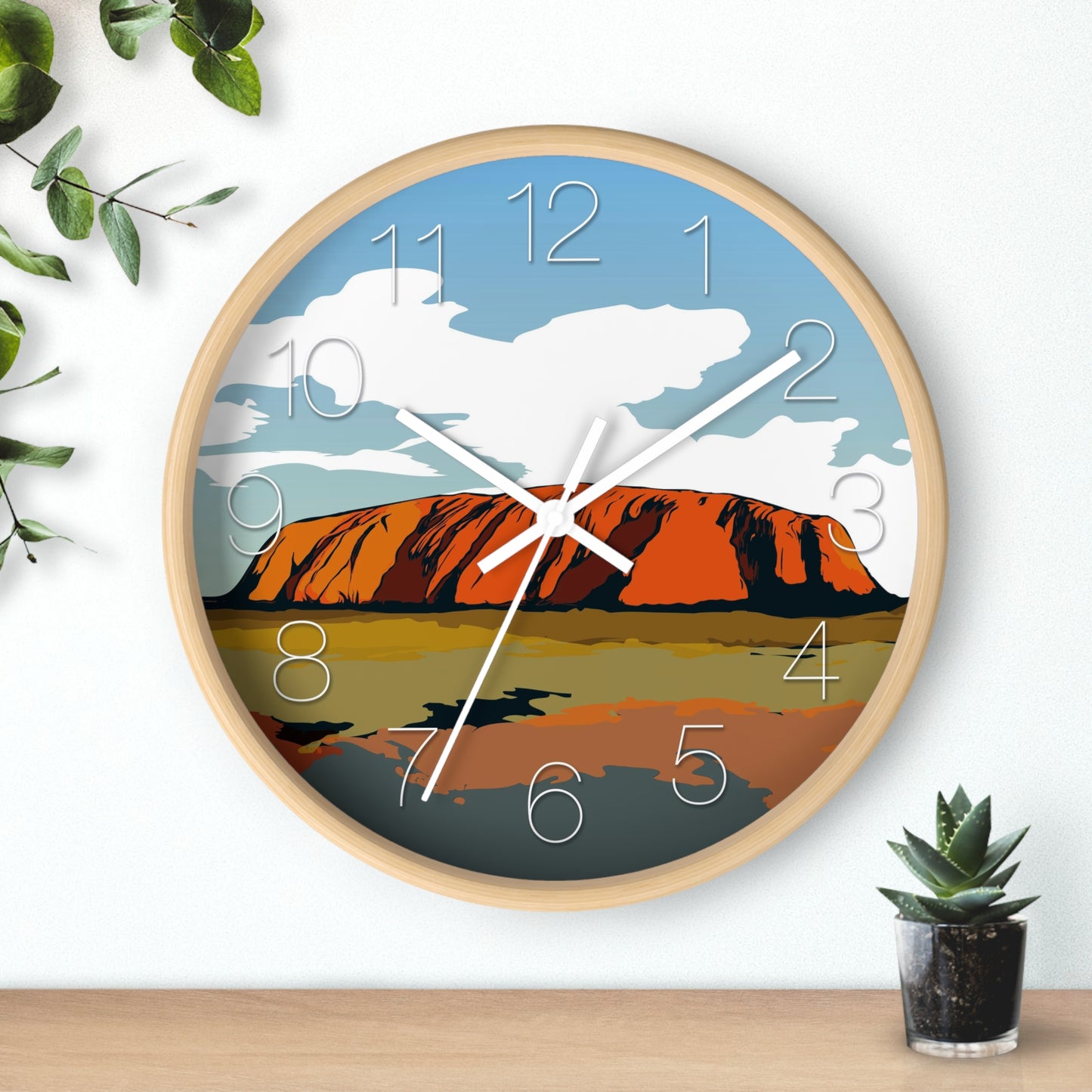 Uluru Sunset. Original Art. Northern Territory Wall Clock - vrmediadecor.vrmedia.com.au
