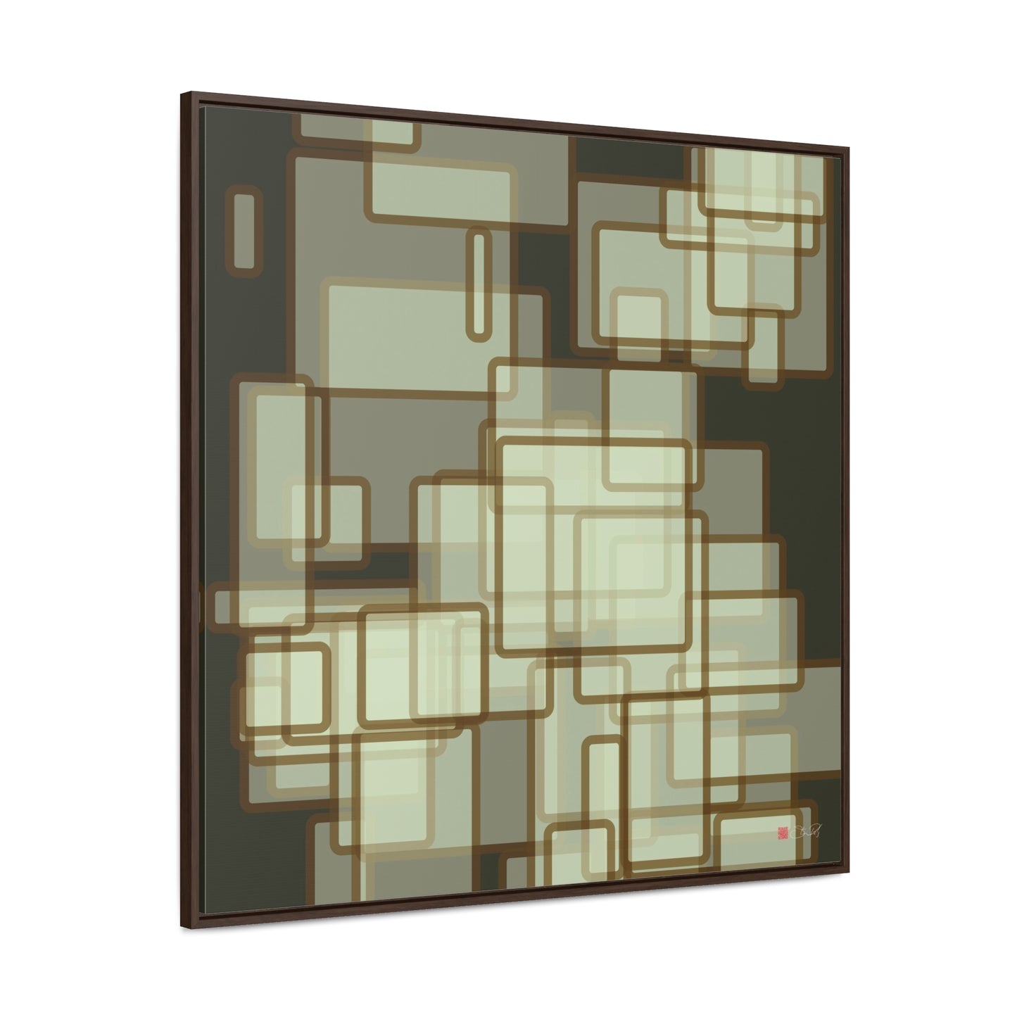 36x36" Framed Canvas Print: "Retro Metropolis" - vrmediadecor.vrmedia.com.au
