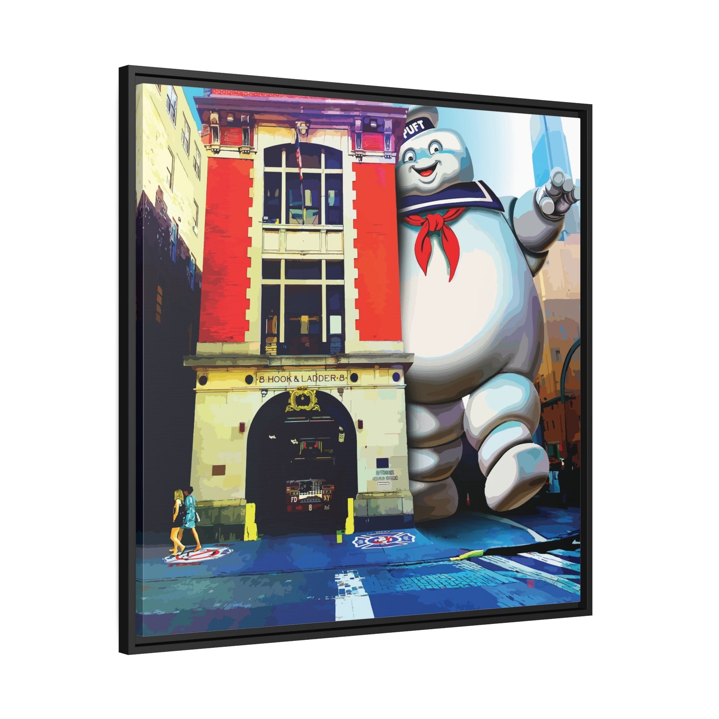 32x32" Framed Canvas: "Hook & Ladder 8"