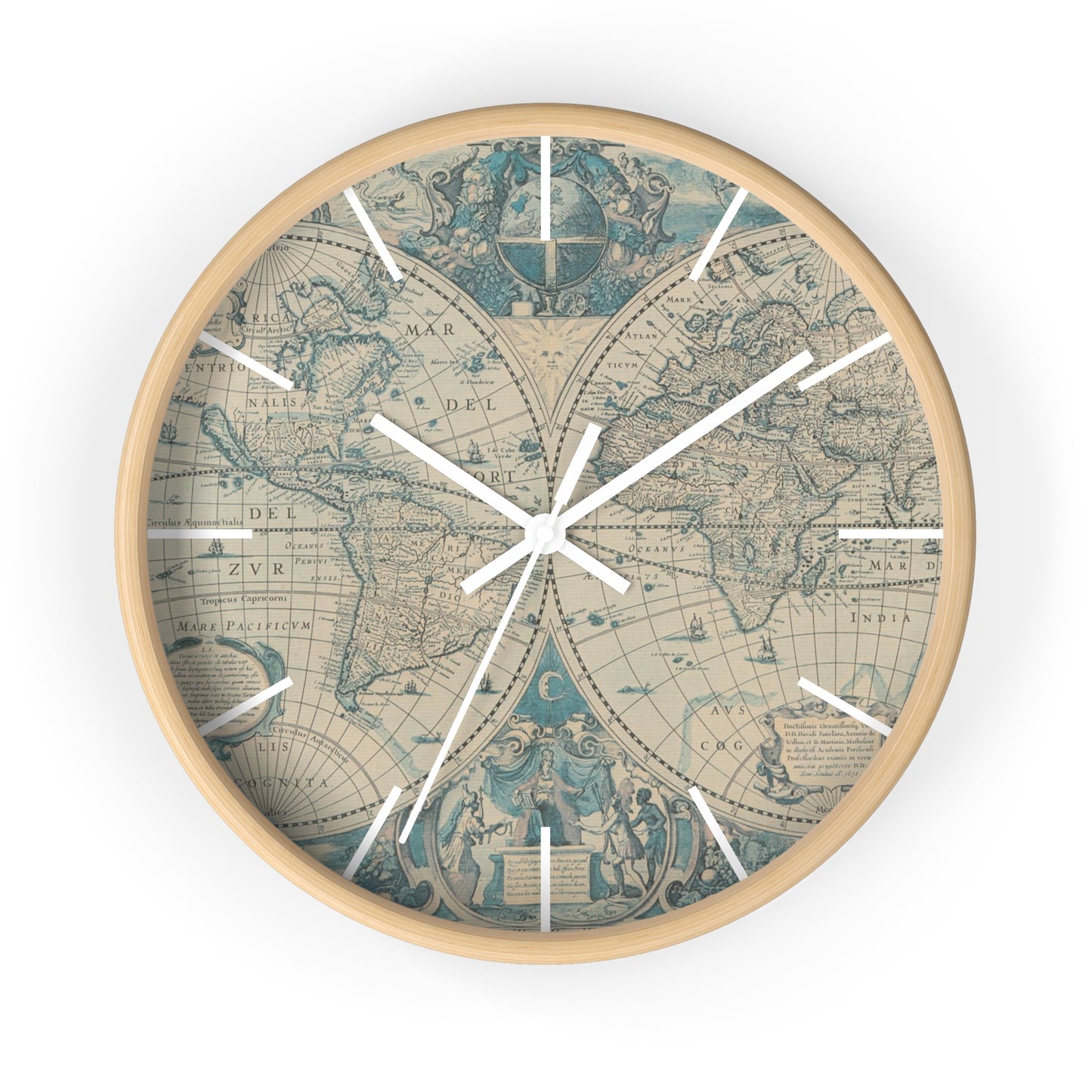 Mercator's Atlas French edition 1633. Wall Clock - vrmediadecor.vrmedia.com.au