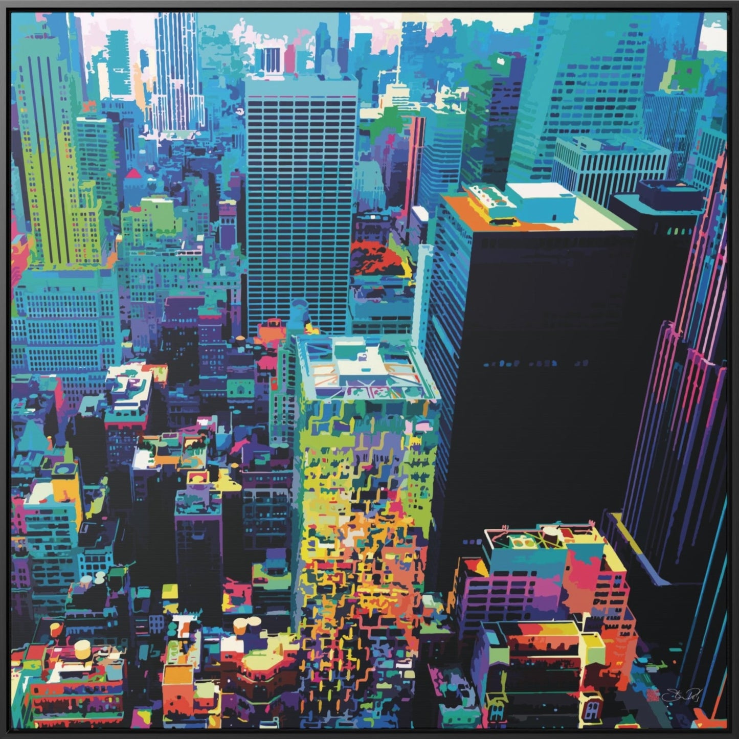 36x36" Framed Canvas Print: "Manhattan" - vrmediadecor.vrmedia.com.au