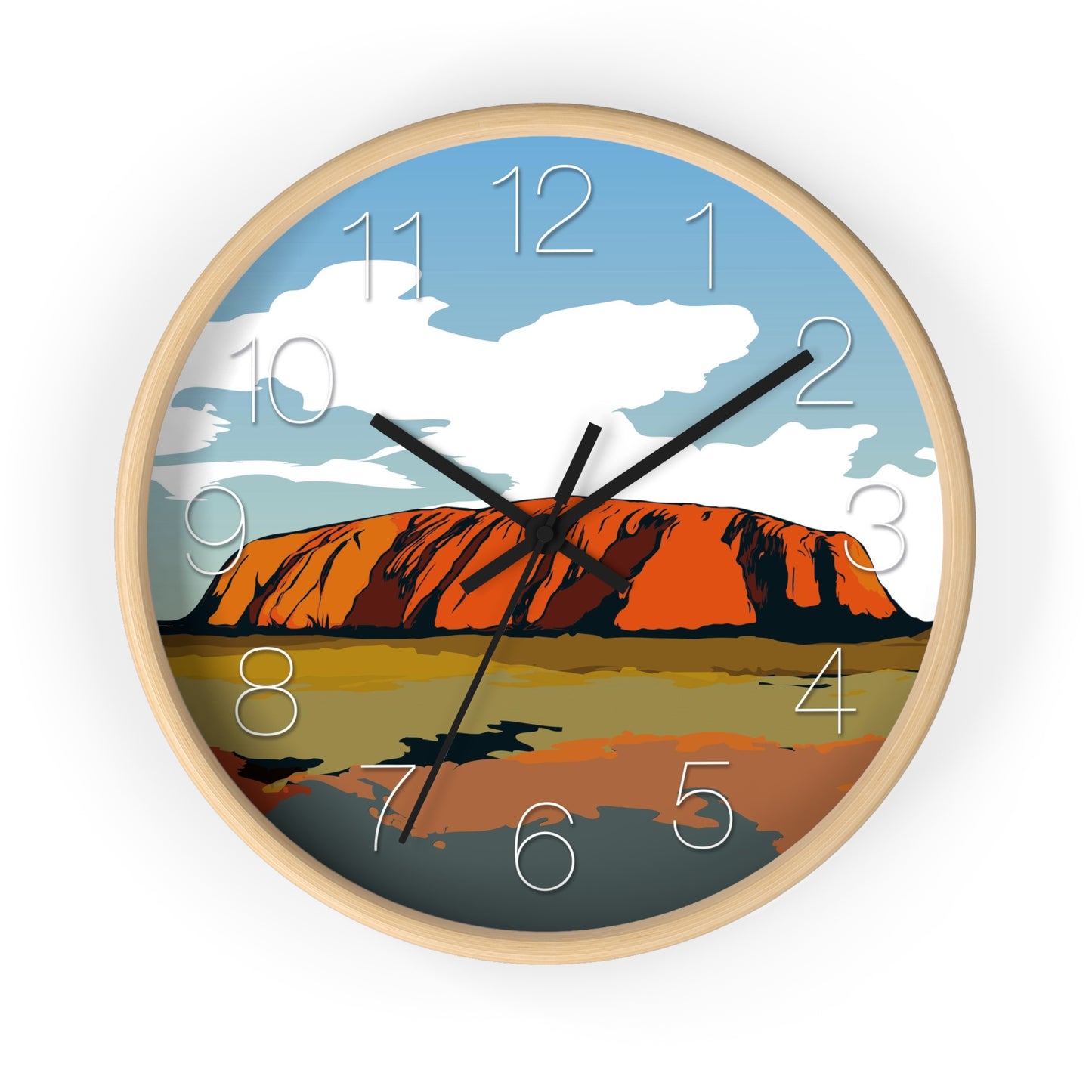 Uluru Sunset. Original Art. Northern Territory Wall Clock - vrmediadecor.vrmedia.com.au