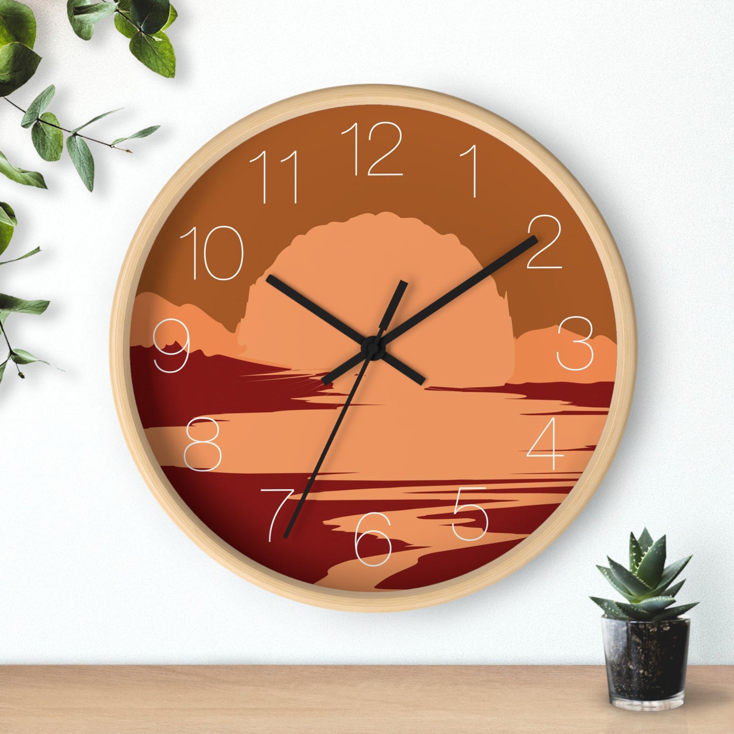 Sunset Landscape Wall Clock - vrmediadecor.vrmedia.com.au
