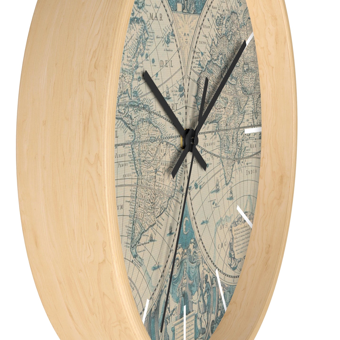 Mercator's Atlas French edition 1633. Wall Clock - vrmediadecor.vrmedia.com.au