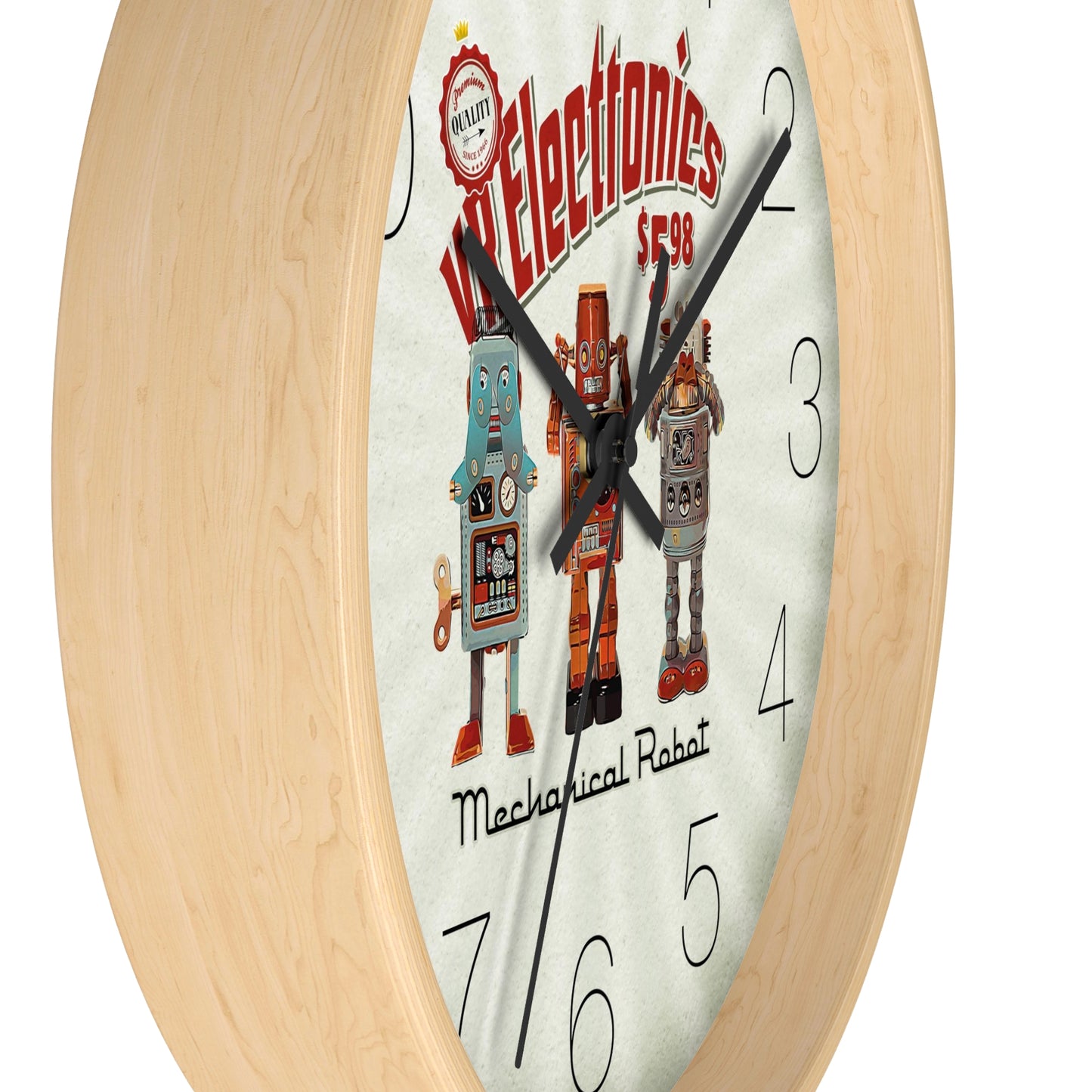 3 Wise Robots Wall Clock - vrmediadecor.vrmedia.com.au