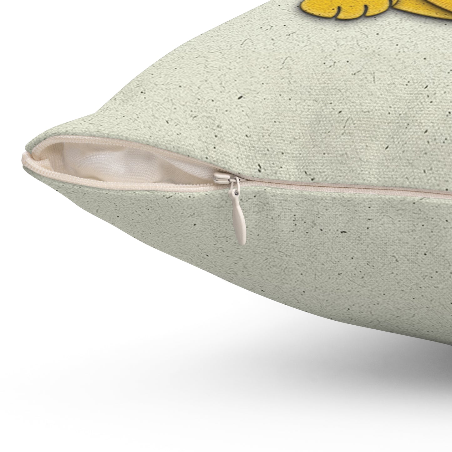 Gold Left Paw Maneki-Neko Spun Polyester Square Pillow