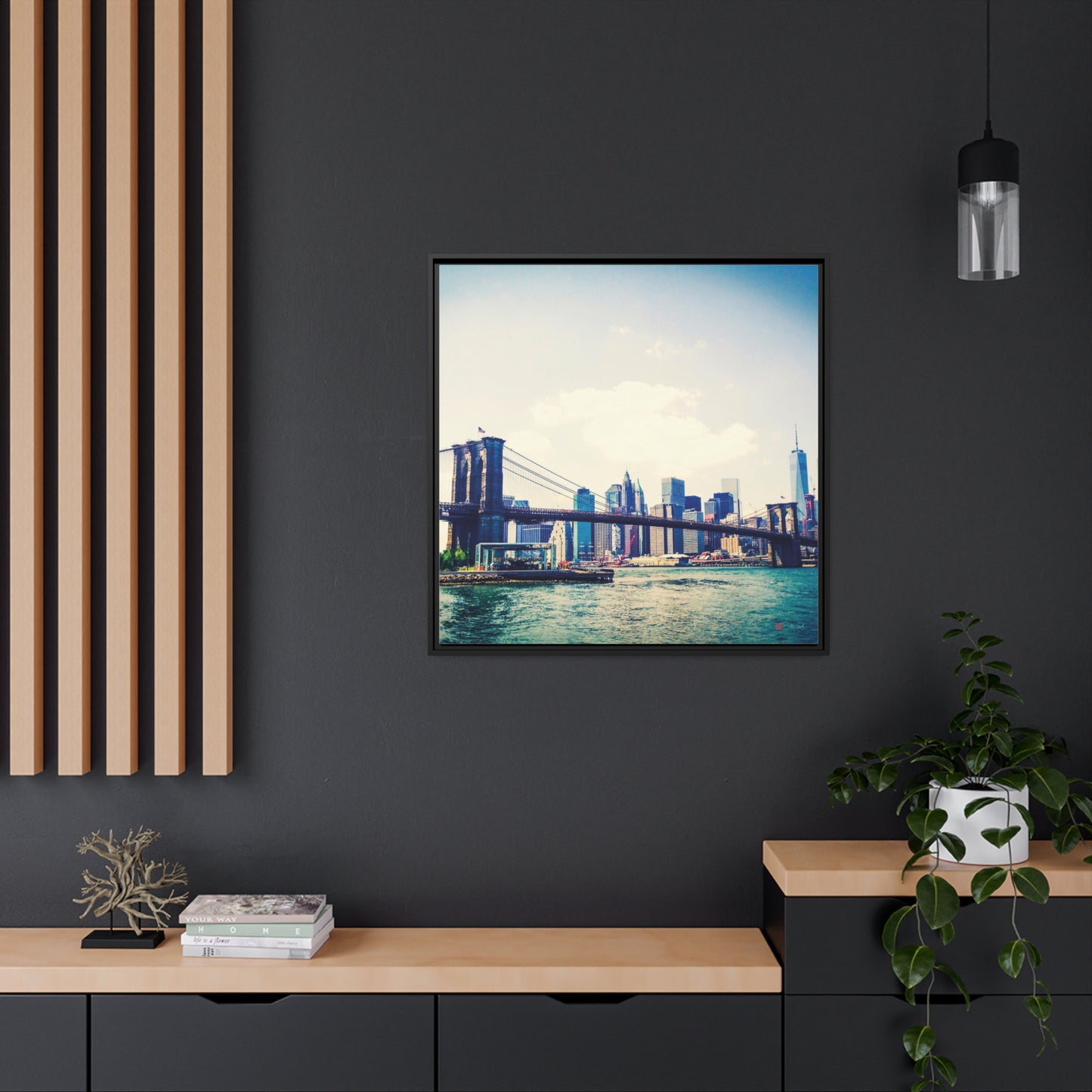 32x32" Framed Canvas: "Long Island, Brooklyn, Colour"