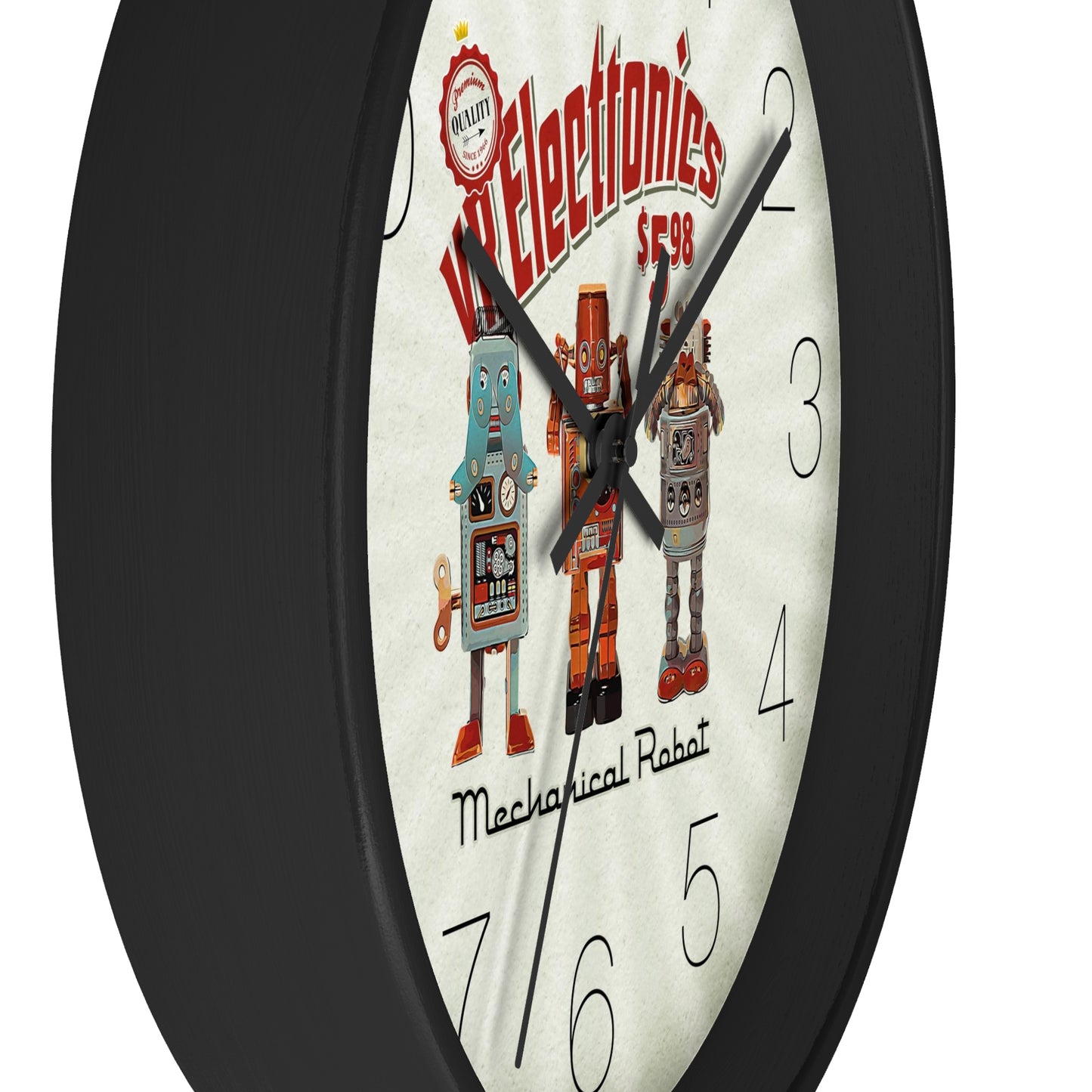 3 Wise Robots Wall Clock - vrmediadecor.vrmedia.com.au
