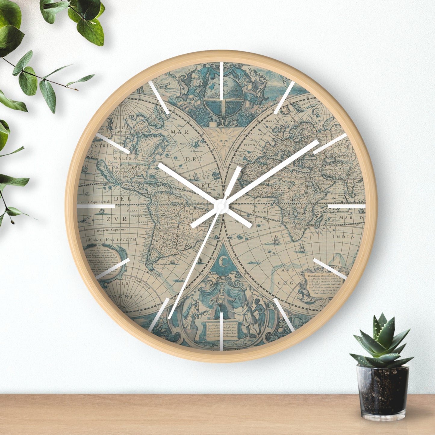 Mercator's Atlas French edition 1633. Wall Clock - vrmediadecor.vrmedia.com.au
