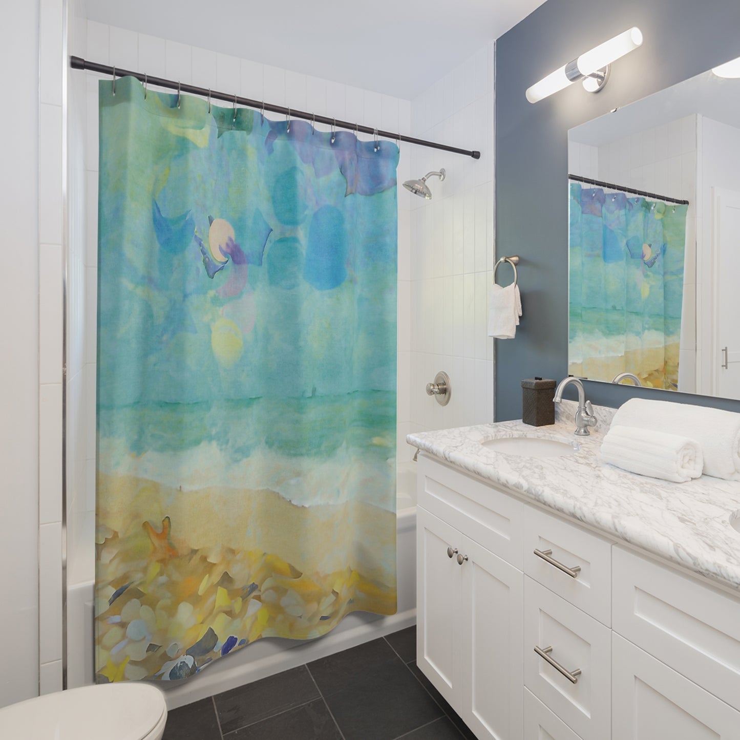 Beachcombing Shower Curtain - vrmediadecor.vrmedia.com.au