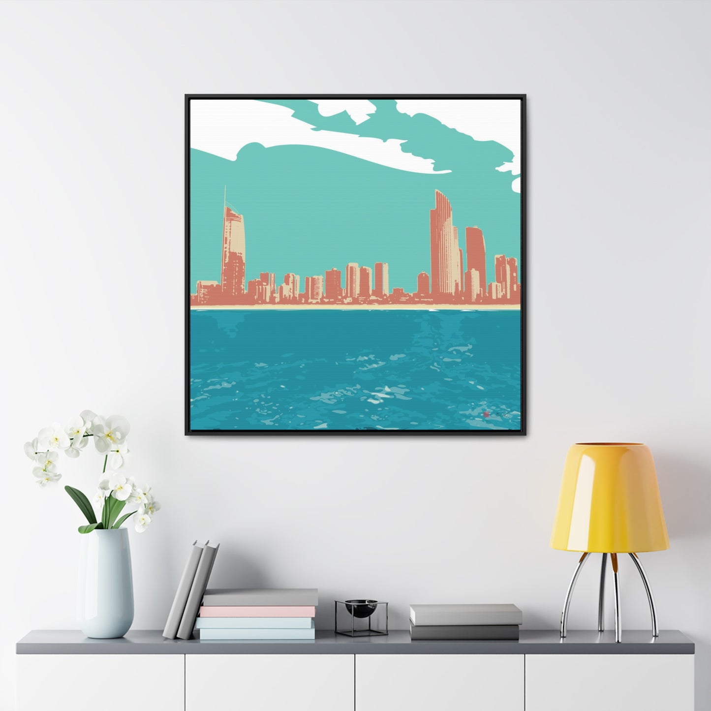 36x36" Framed Canvas Print: "Surfers Paradise Skyline" - vrmediadecor.vrmedia.com.au