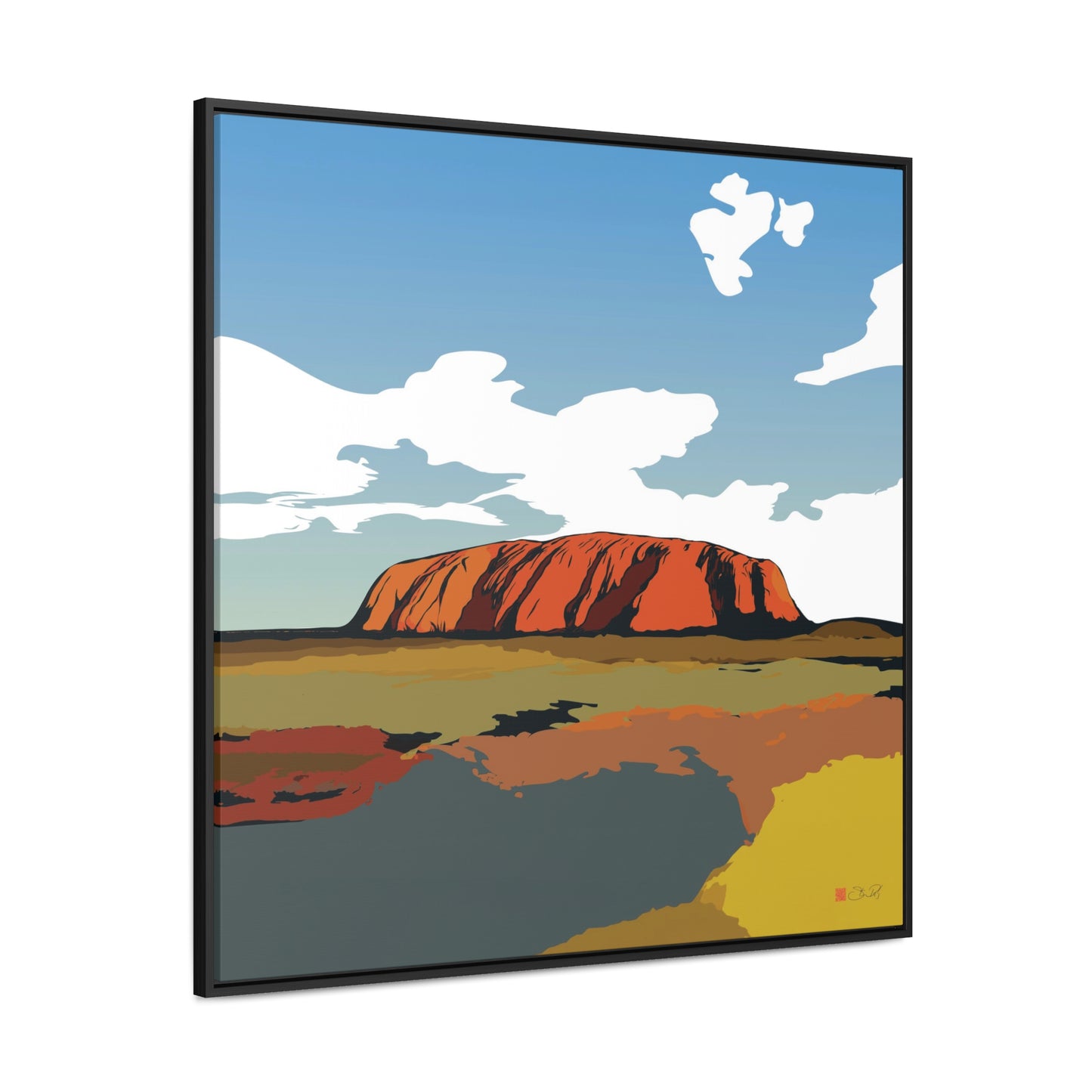 36x36" Framed Canvas Print: "Uluru Sunset. Northern Territory Australia" - vrmediadecor.vrmedia.com.au