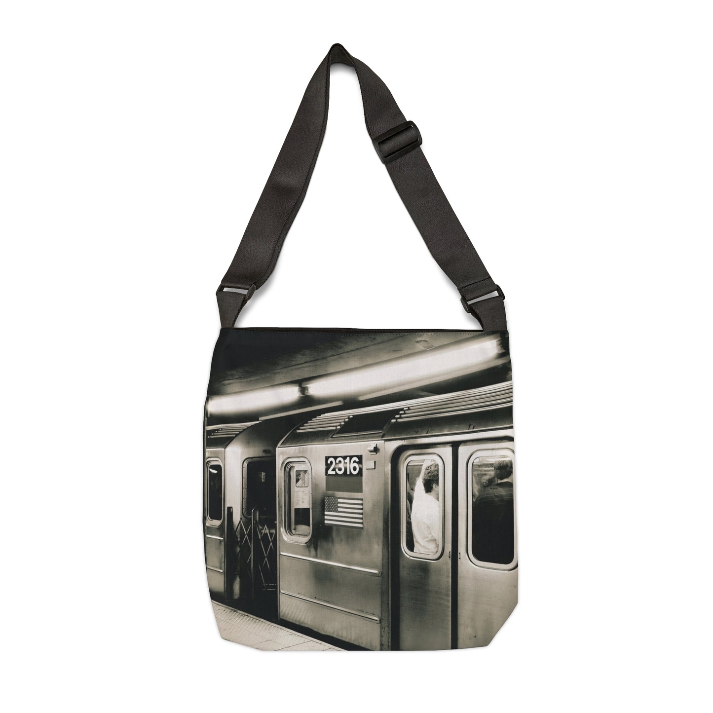 Retro Subway Train 2316 Adjustable Tote Bag