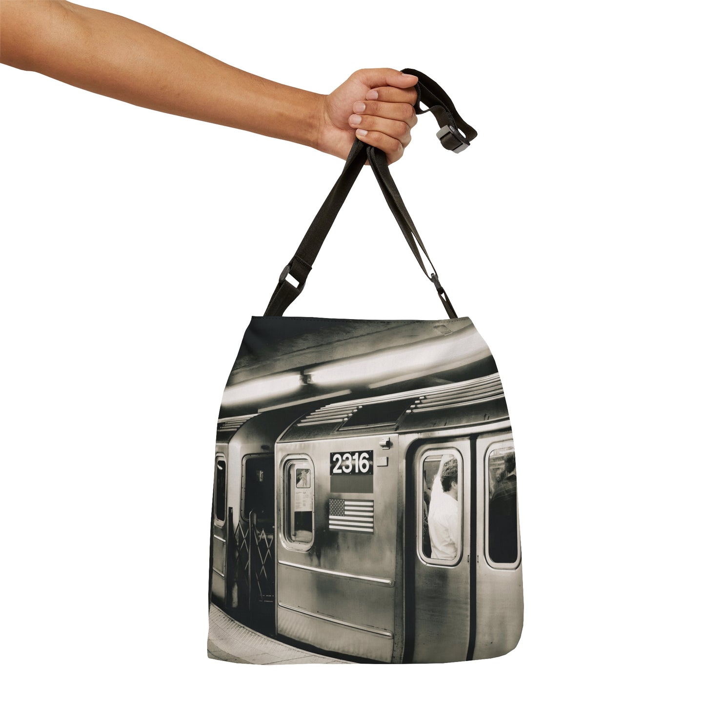 Retro Subway Train 2316 Adjustable Tote Bag