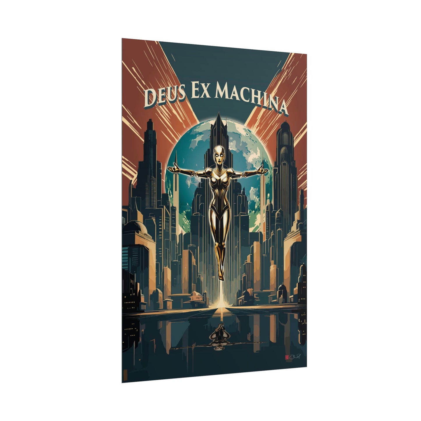 Deus Ex Machina - Art Deco Print Rolled Poster