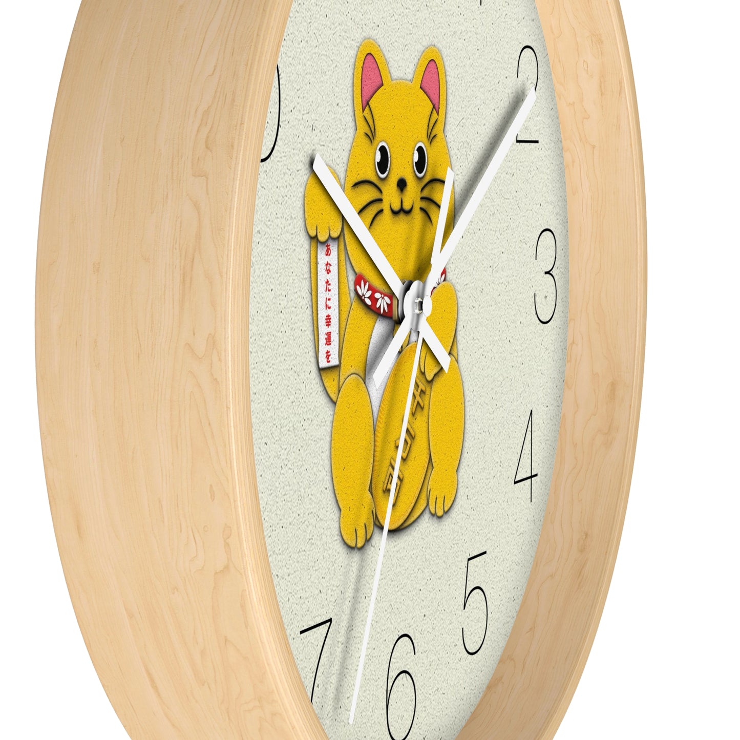 Gold Right Paw Maneki-Neko Inviting Wealth and Abundance Wall Clock - vrmediadecor.vrmedia.com.au