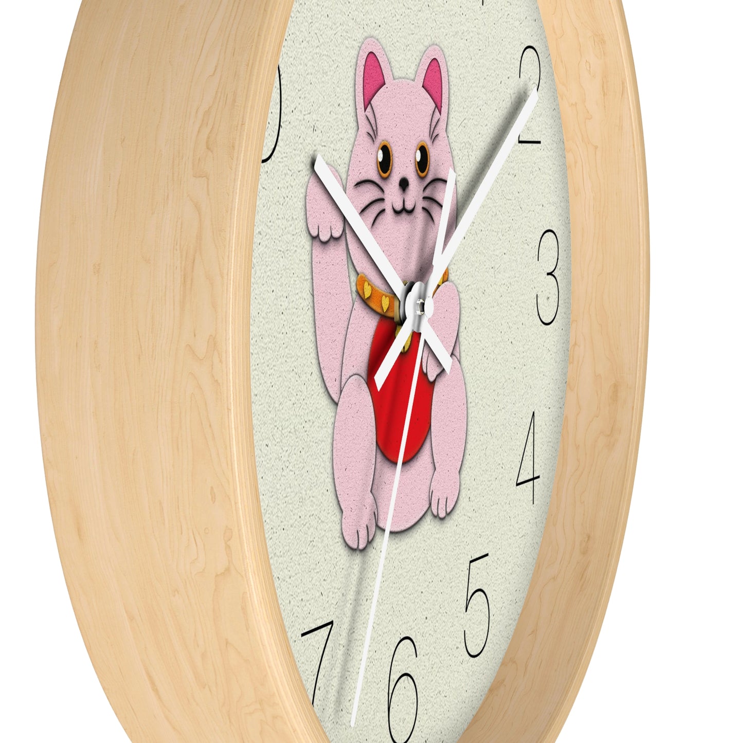 Pink Maneki-Neko Spreading Love and Romance Wall Clock - vrmediadecor.vrmedia.com.au