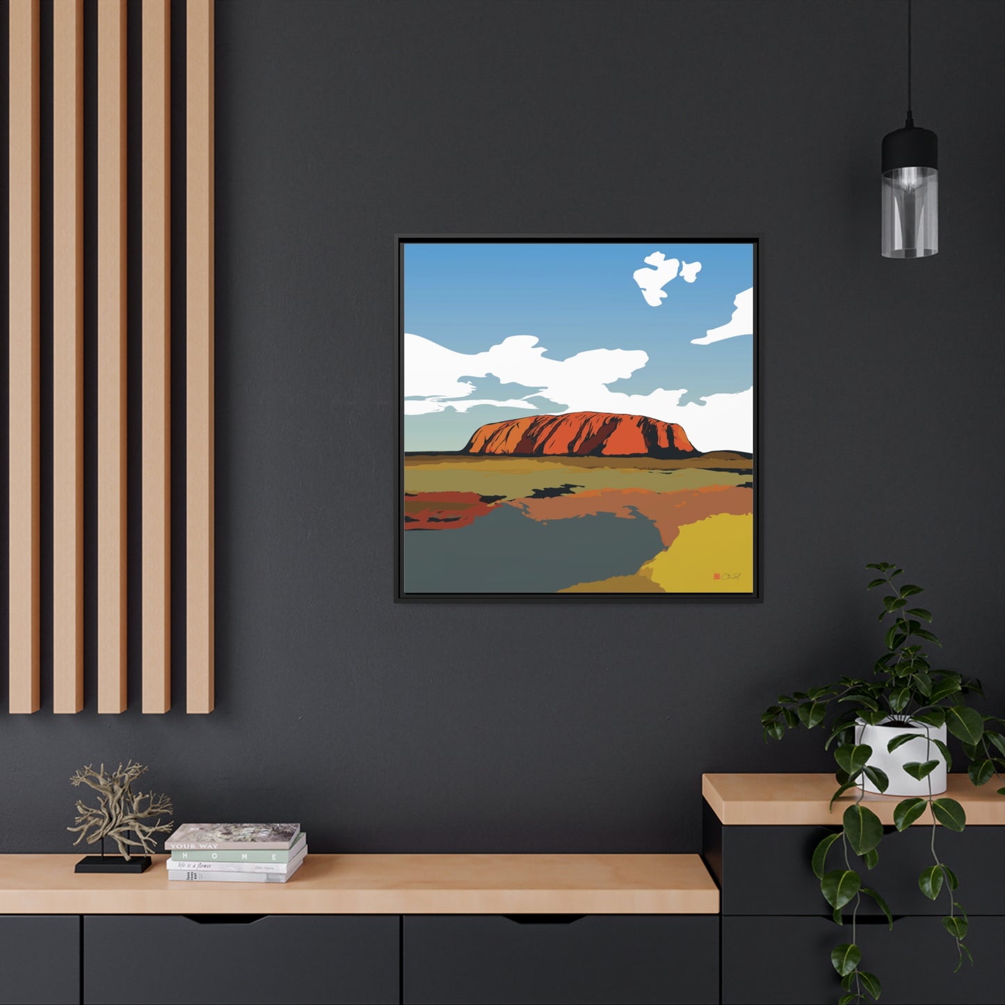 32x32" Framed Canvas: "Uluru Sunset. Northern Territory Australia"