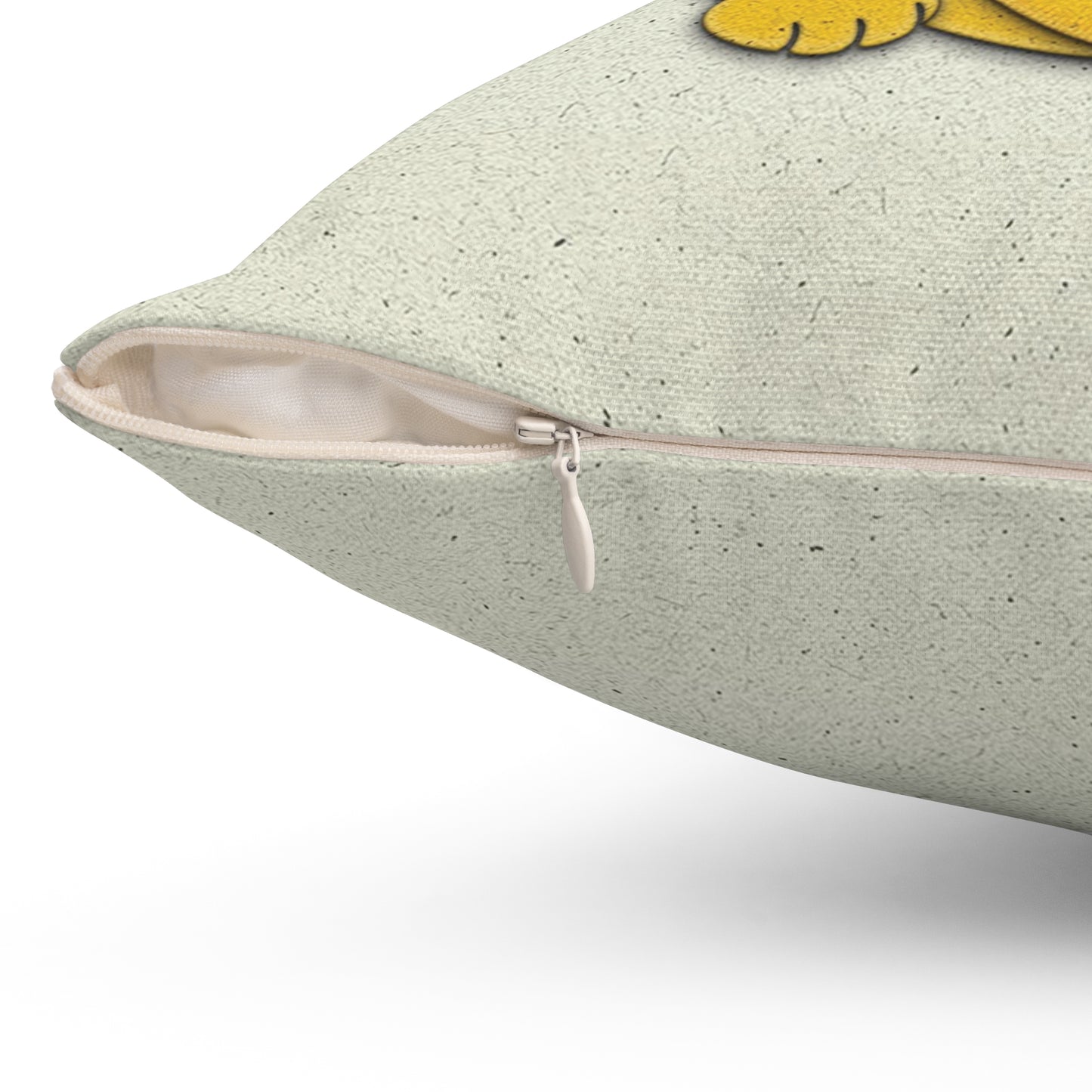 Gold Left Paw Maneki-Neko Spun Polyester Square Pillow
