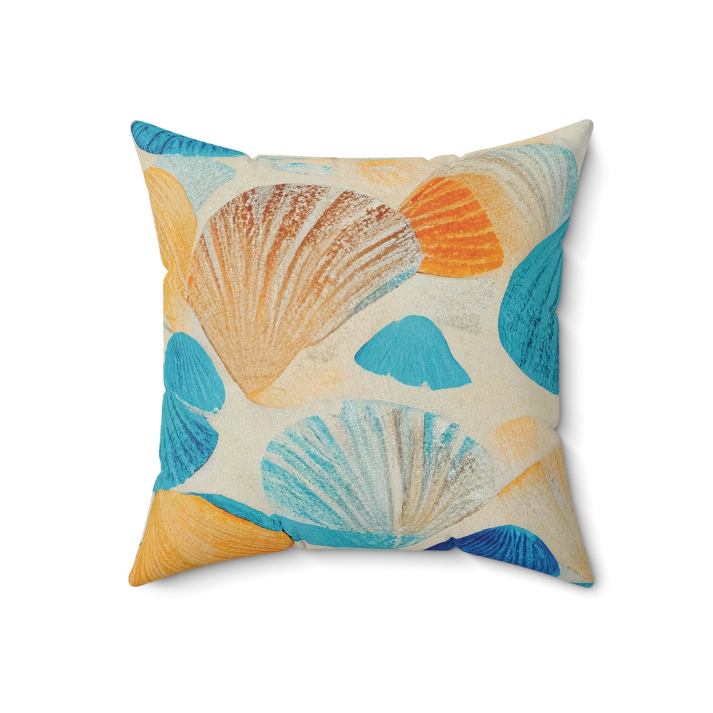 Collecting Shells Spun Polyester Square Pillow