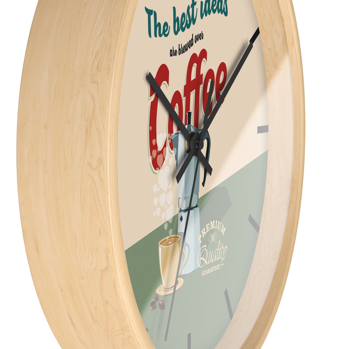 The Best Ideas are Brewed over Coffee Wall Clock - vrmediadecor.vrmedia.com.au