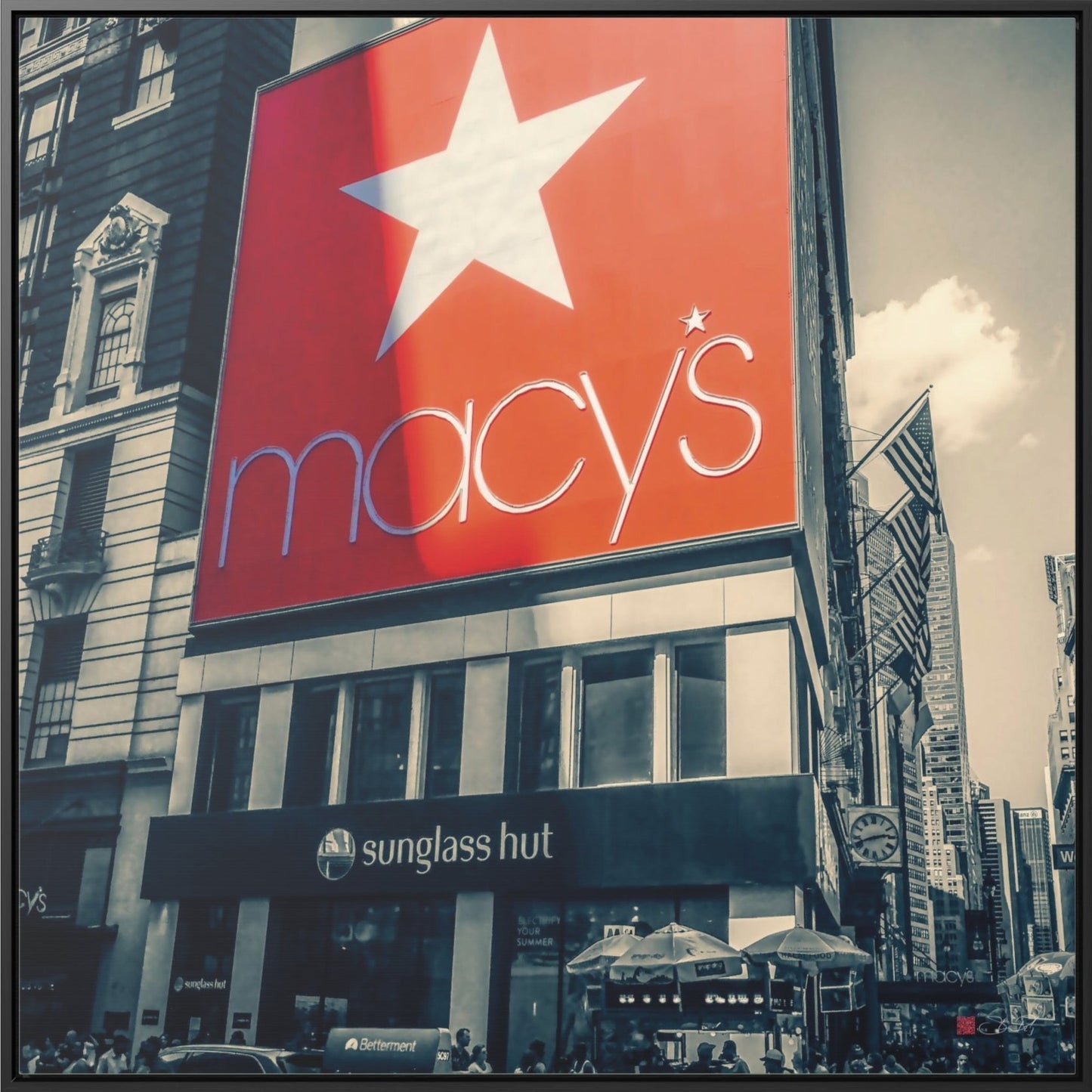 36x36" Framed Canvas Print: "Iconic Macy's Department Store New York" - vrmediadecor.vrmedia.com.au