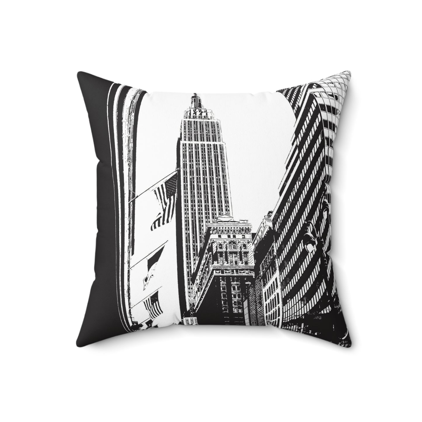 Empire State Building New York Spun Polyester Square Pillow