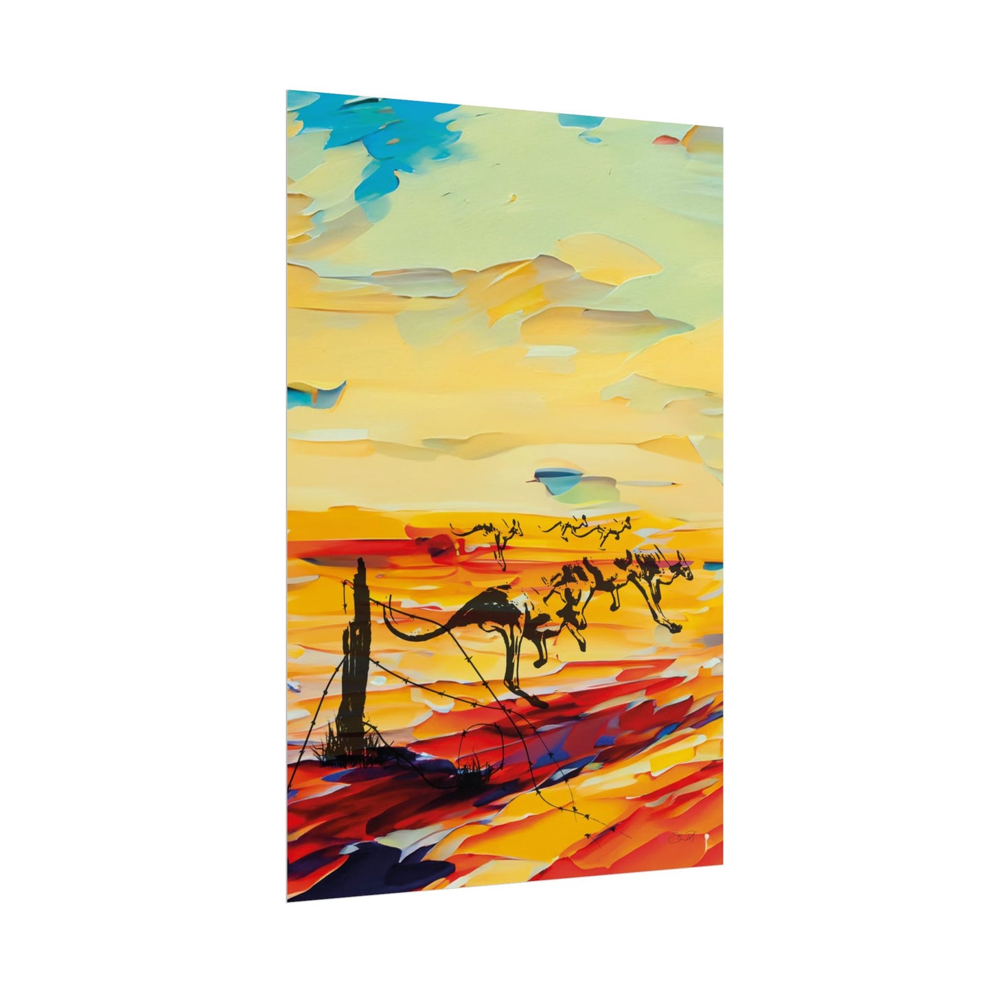 Mob - Abstract Kangaroo Art Rolled Poster