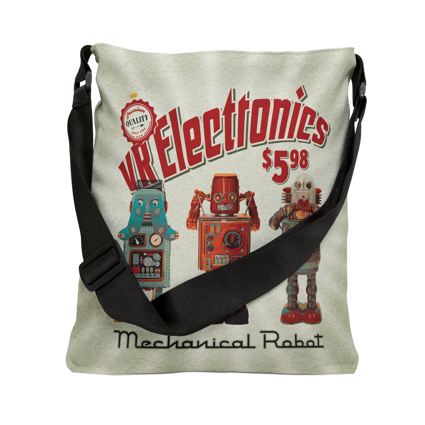 3 Wise Robots Adjustable Tote Bag