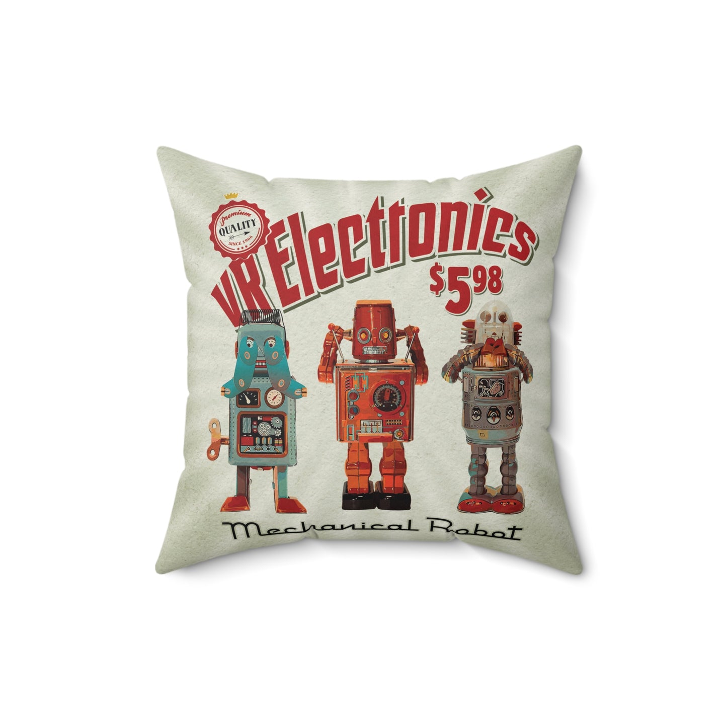 3 Wise Robots Spun Polyester Square Pillow
