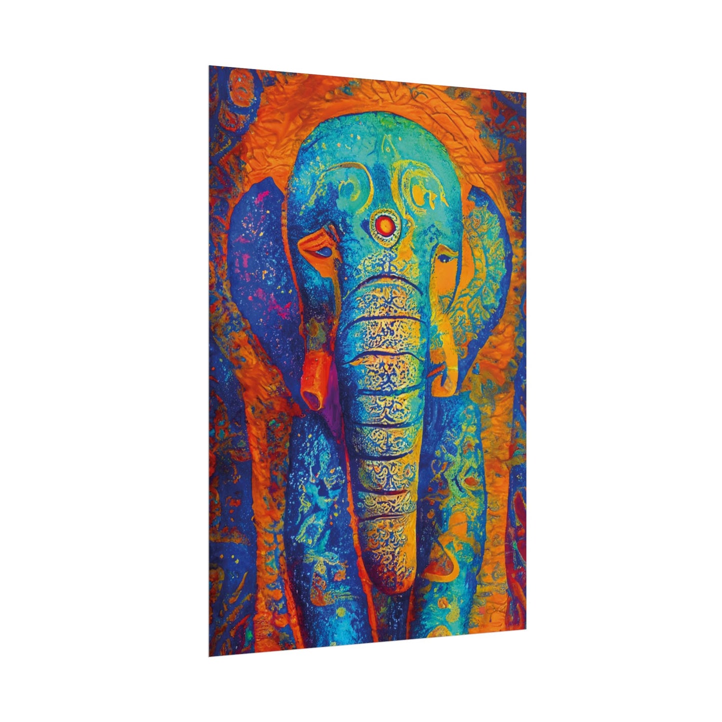 Mystic Mourning - Abstract Elephant Art Rolled Poster
