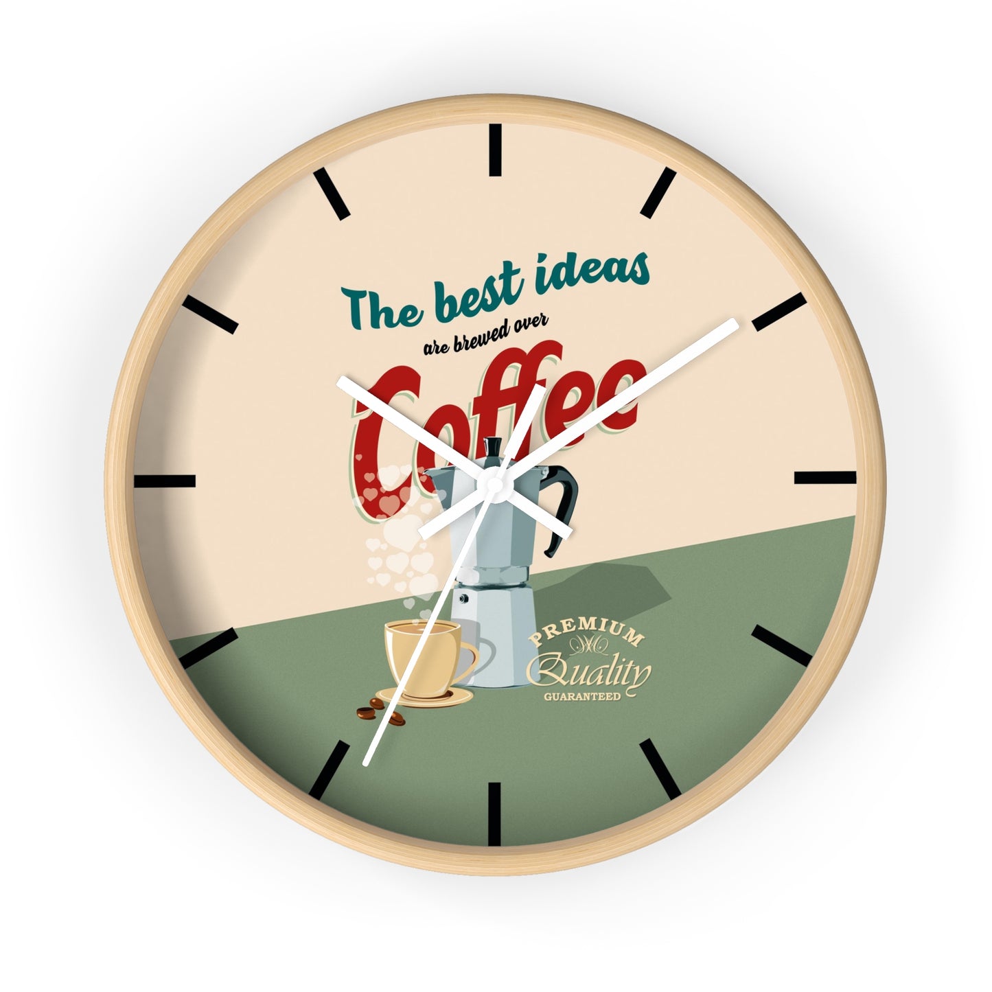 The Best Ideas are Brewed over Coffee Wall Clock - vrmediadecor.vrmedia.com.au