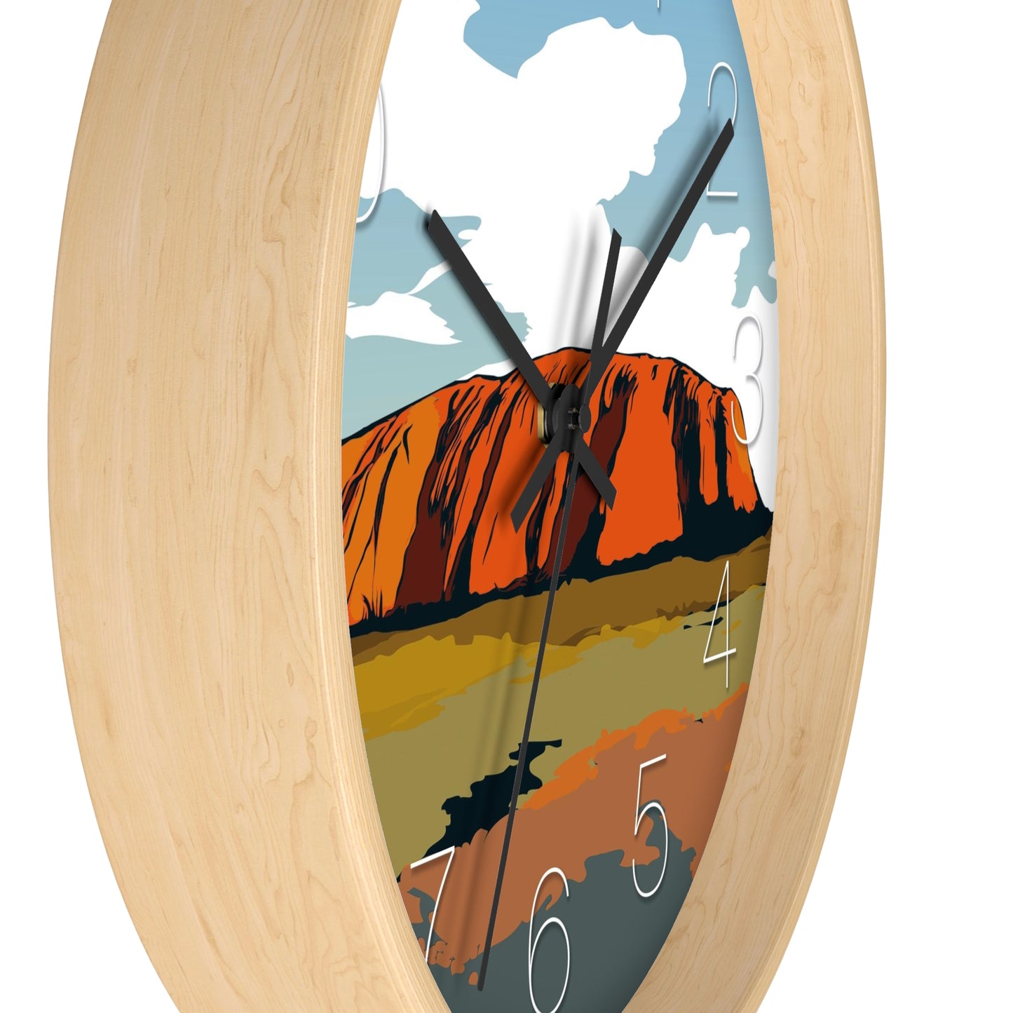 Uluru Sunset. Original Art. Northern Territory Wall Clock - vrmediadecor.vrmedia.com.au