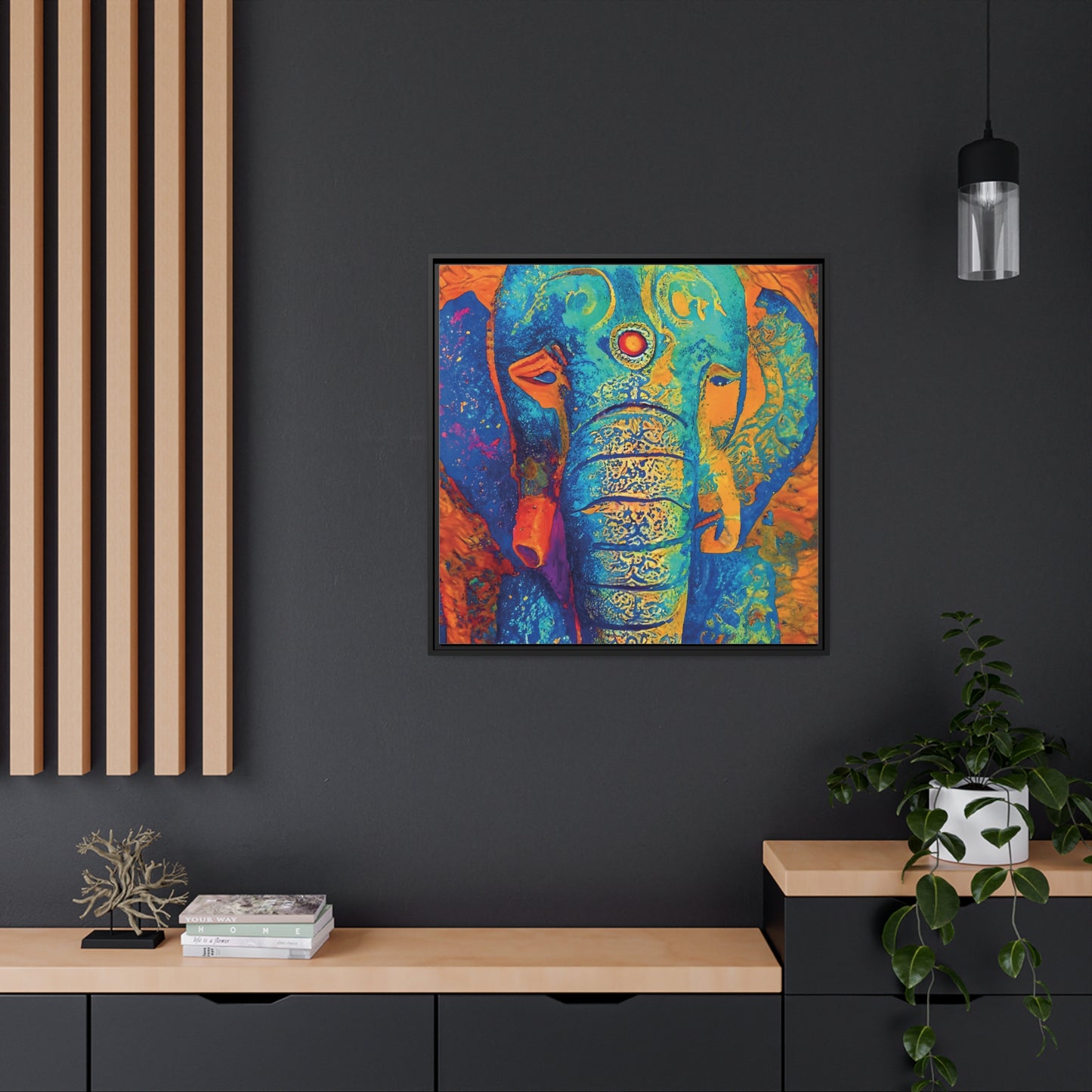 32x32" Framed Canvas: "Mystic Mourning"