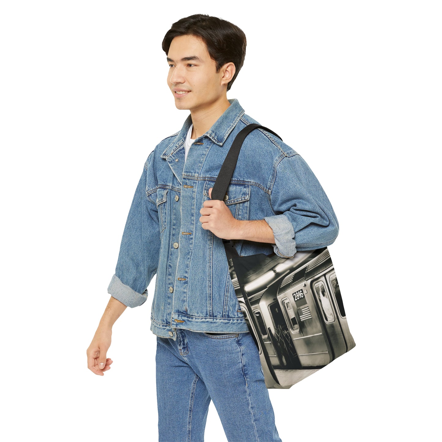 Retro Subway Train 2316 Adjustable Tote Bag