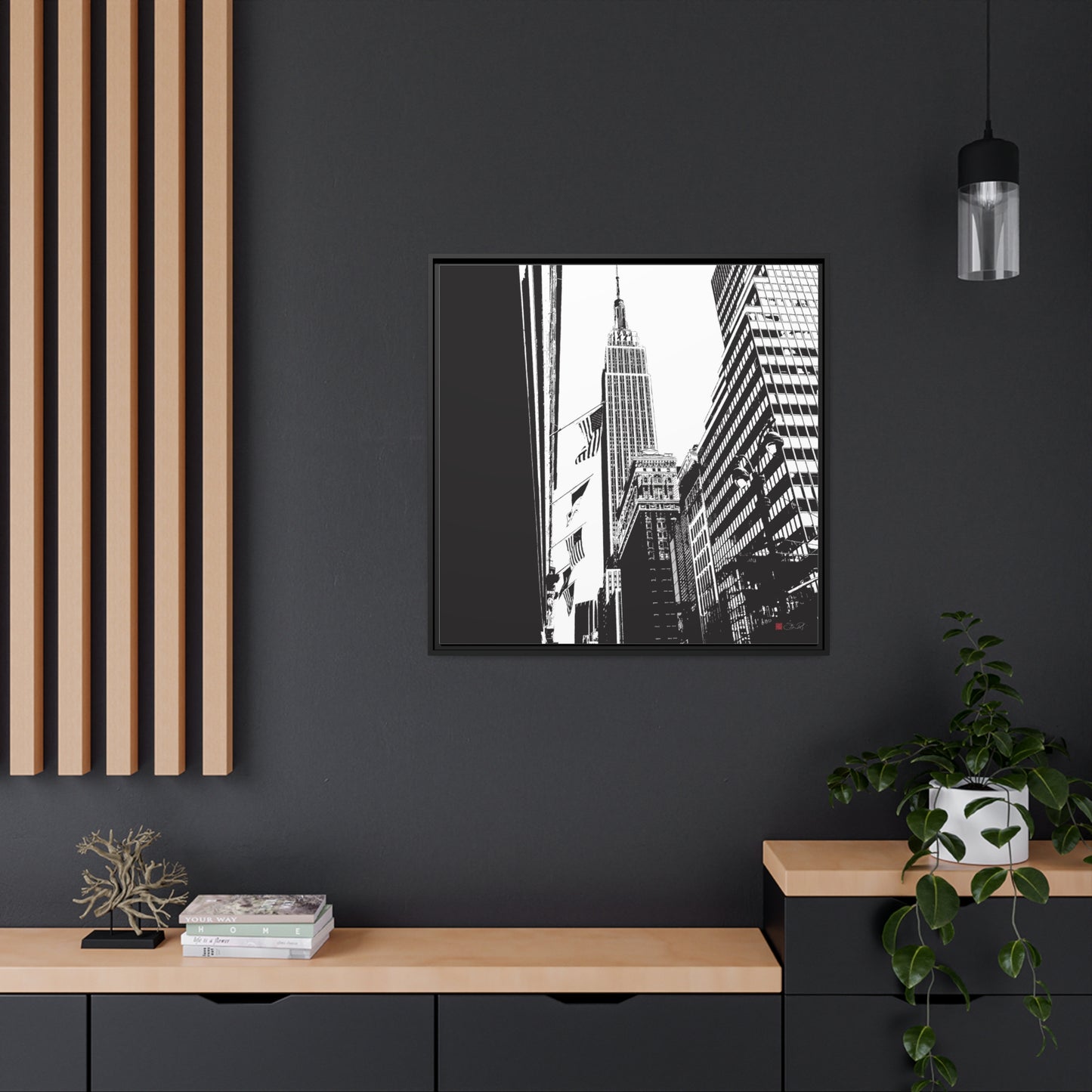 32x32" Framed Canvas: "Empire State Building New York"