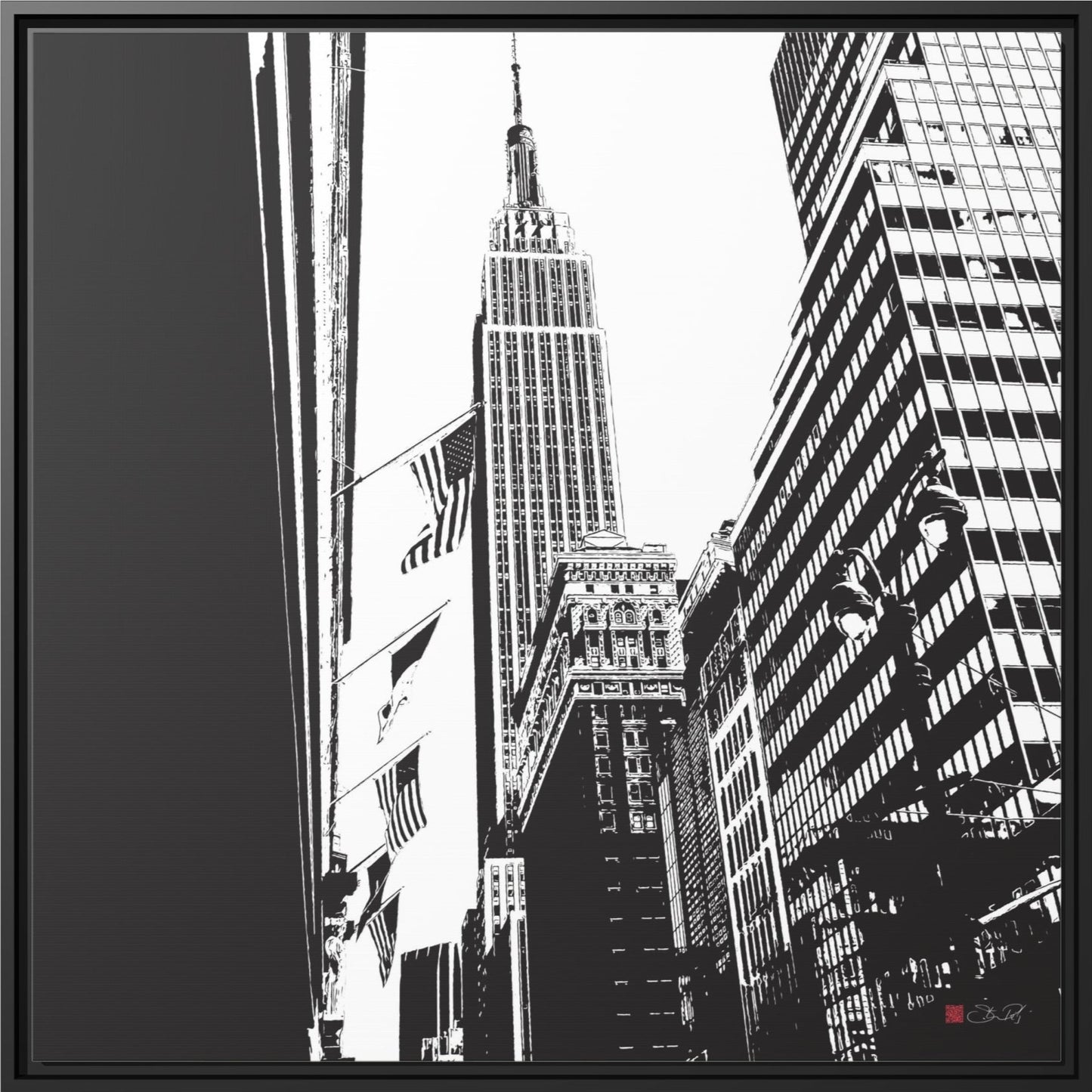 32x32" Framed Canvas: "Empire State Building New York"