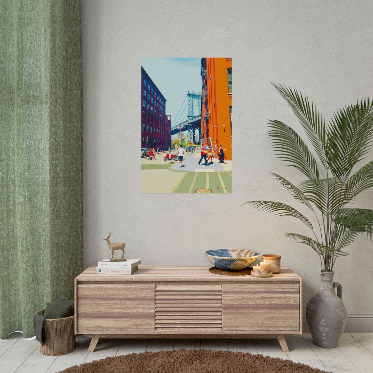 Summer in Dumbo - Minimalist Art Rolled Poster