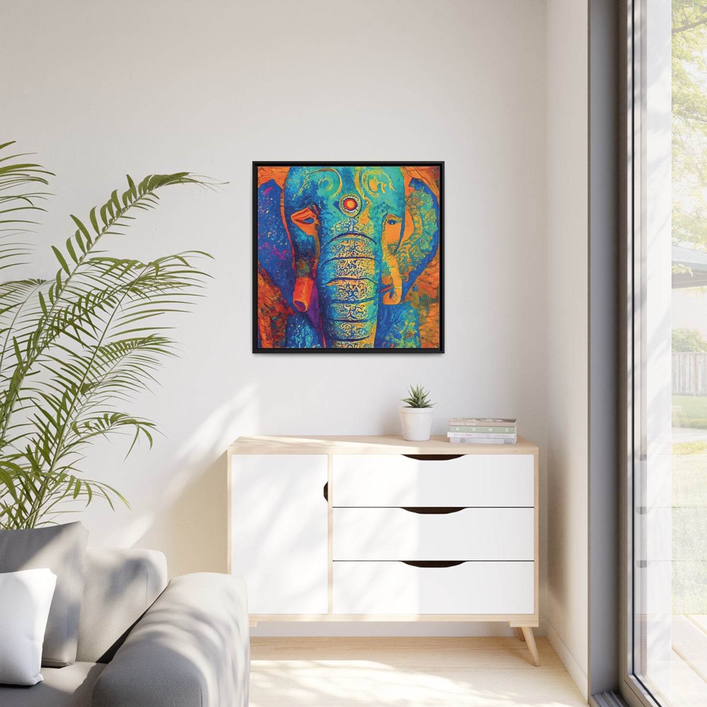 32x32" Framed Canvas: "Mystic Mourning"