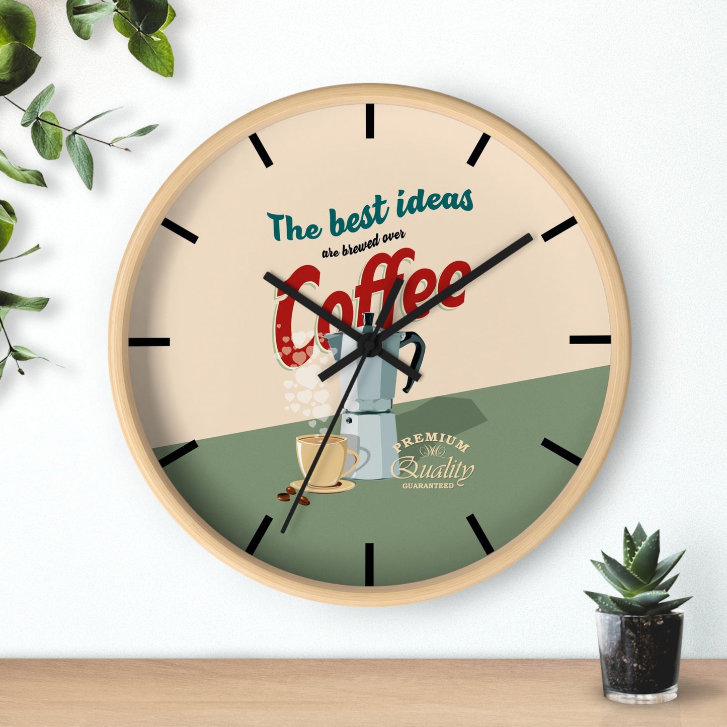 The Best Ideas are Brewed over Coffee Wall Clock - vrmediadecor.vrmedia.com.au