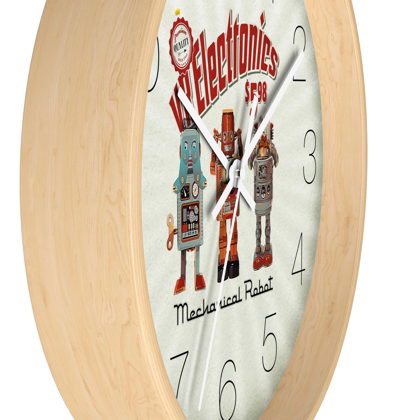 3 Wise Robots Wall Clock - vrmediadecor.vrmedia.com.au
