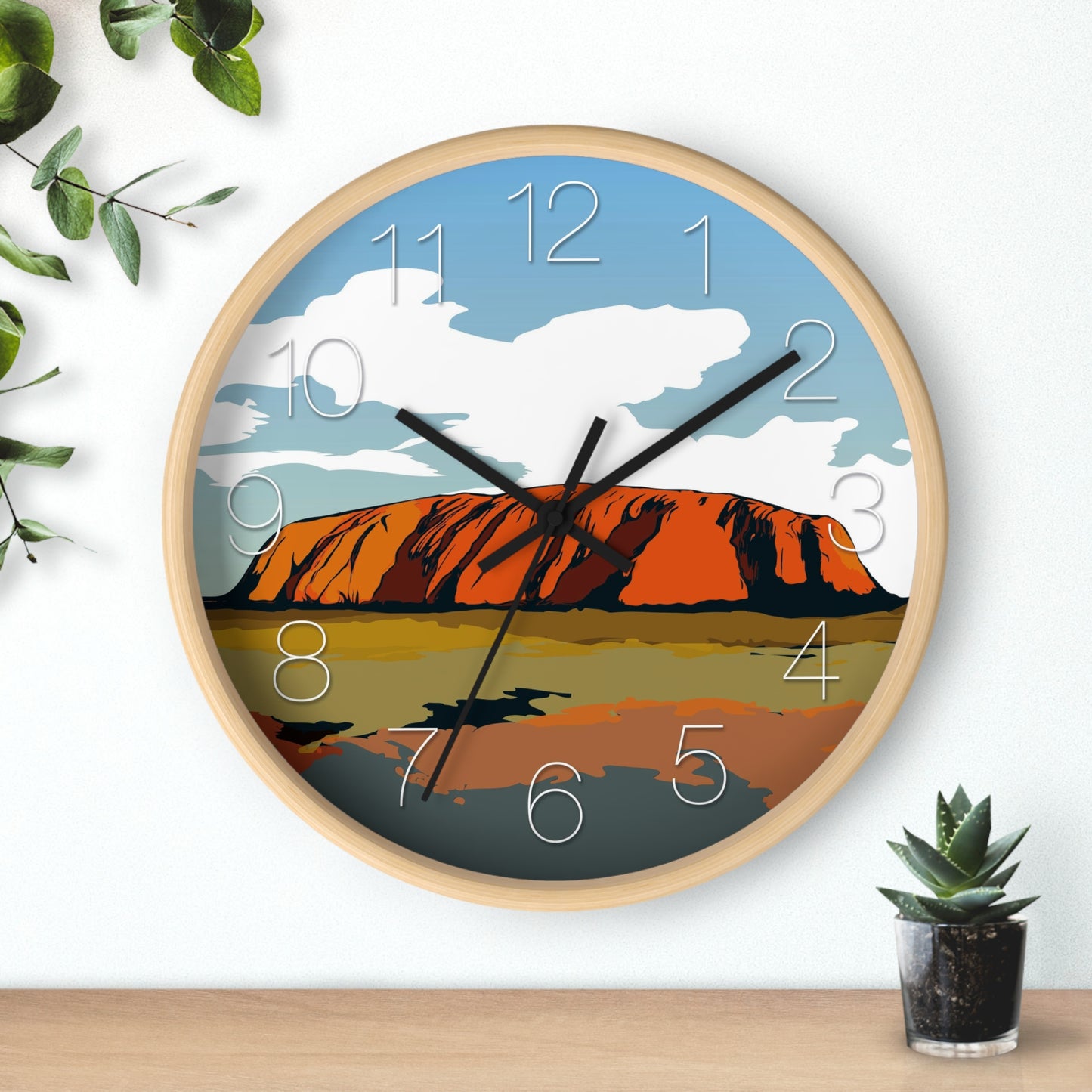 Uluru Sunset. Original Art. Northern Territory Wall Clock - vrmediadecor.vrmedia.com.au