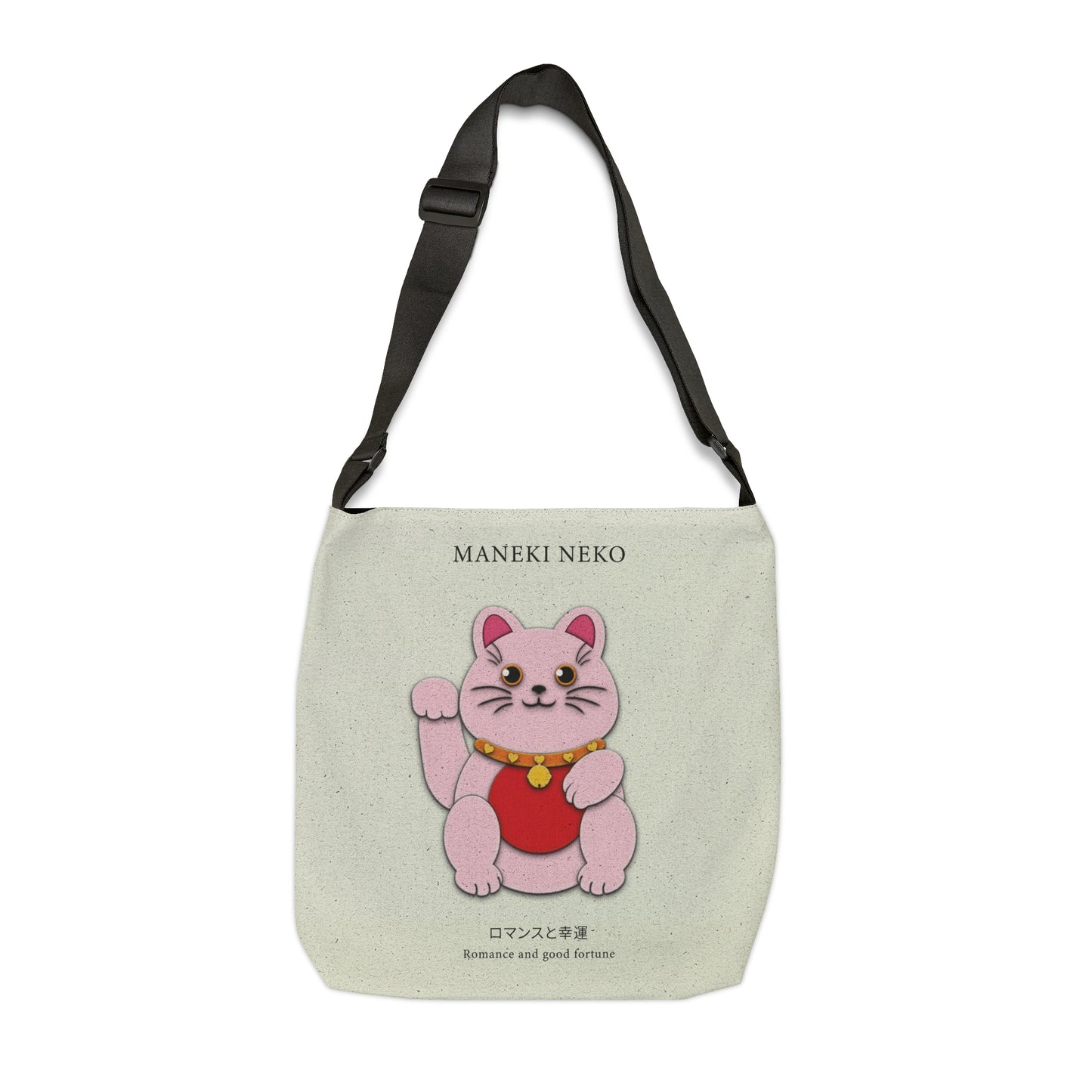 Pink Maneki Neko Adjustable Tote Bag