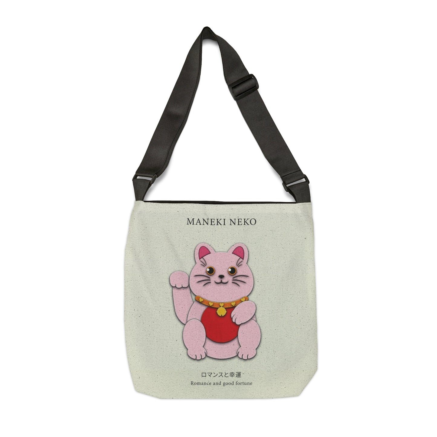Pink Maneki Neko Adjustable Tote Bag