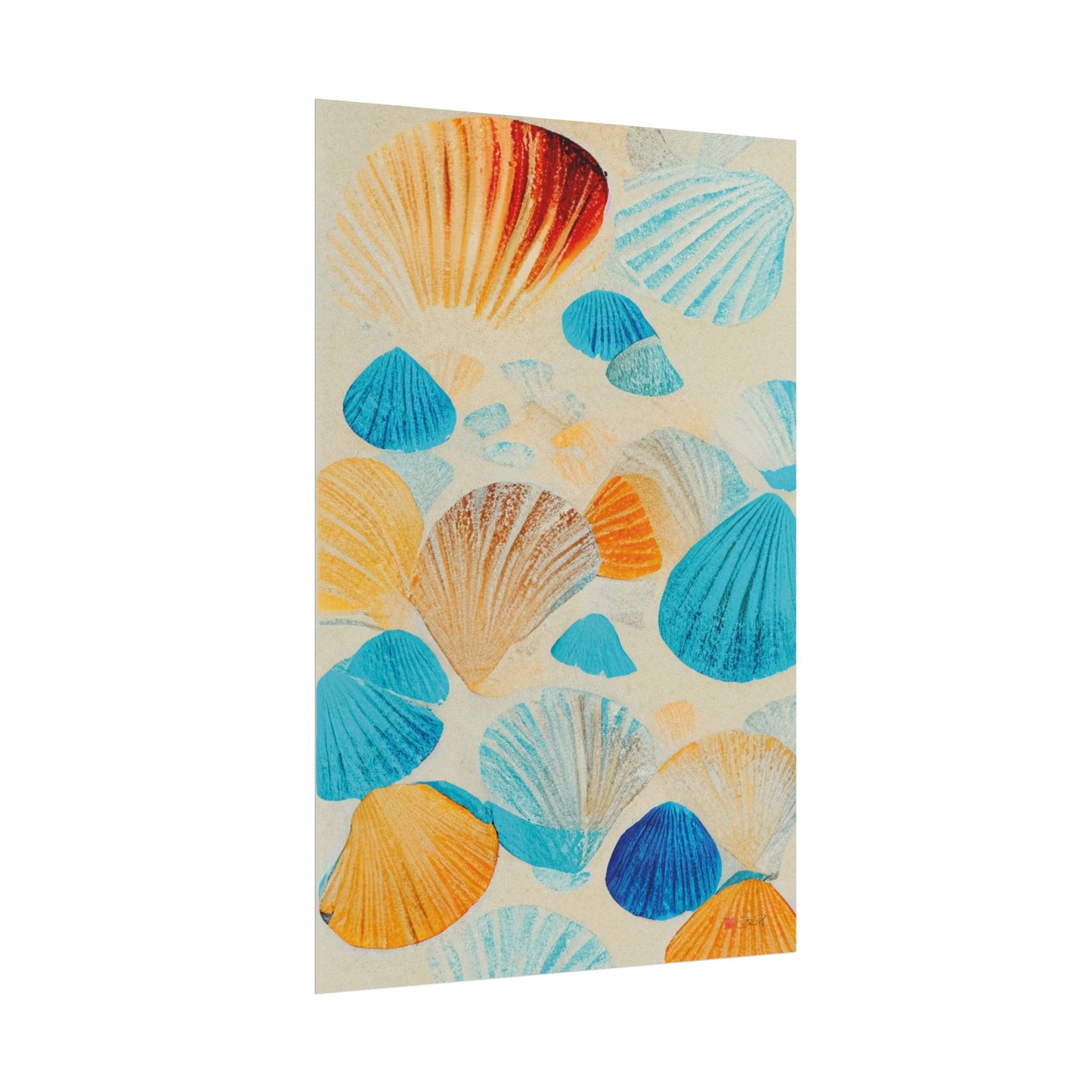 Collecting Shells - Abstract Art Print Rolled Poster