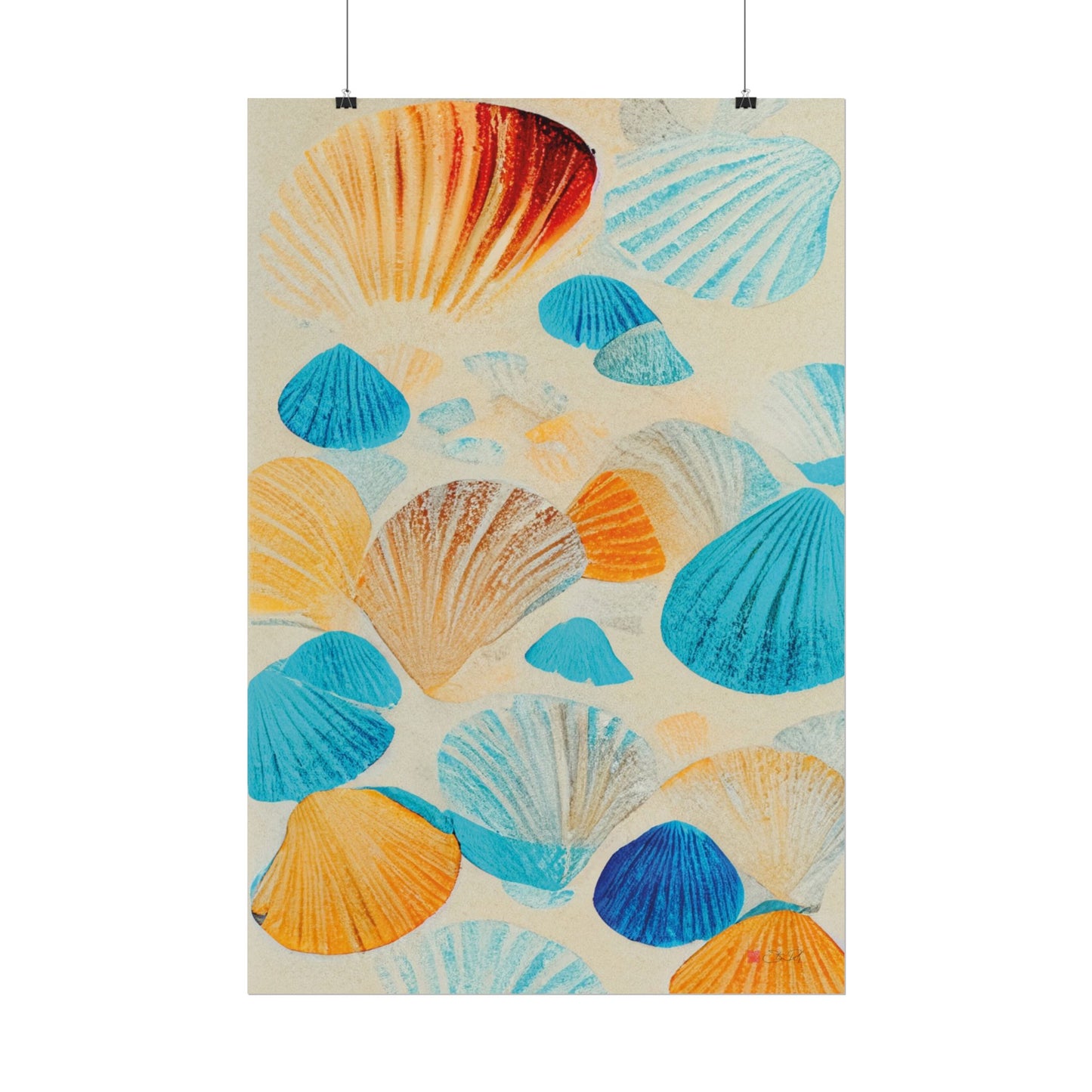 Collecting Shells - Abstract Art Print Rolled Poster