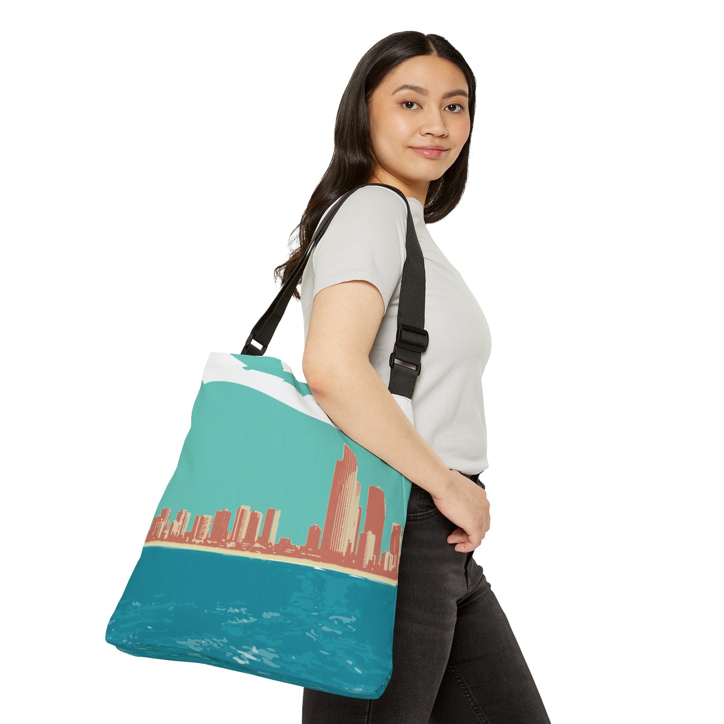 Surfers Paradise Skyline Adjustable Tote Bag