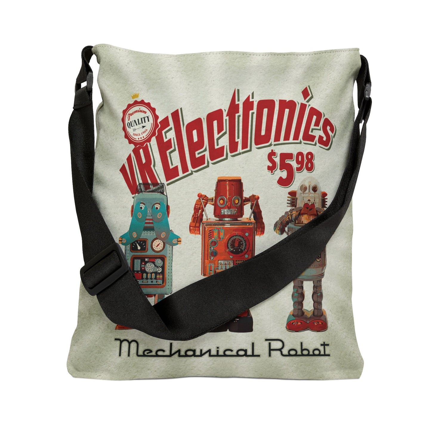3 Wise Robots Adjustable Tote Bag
